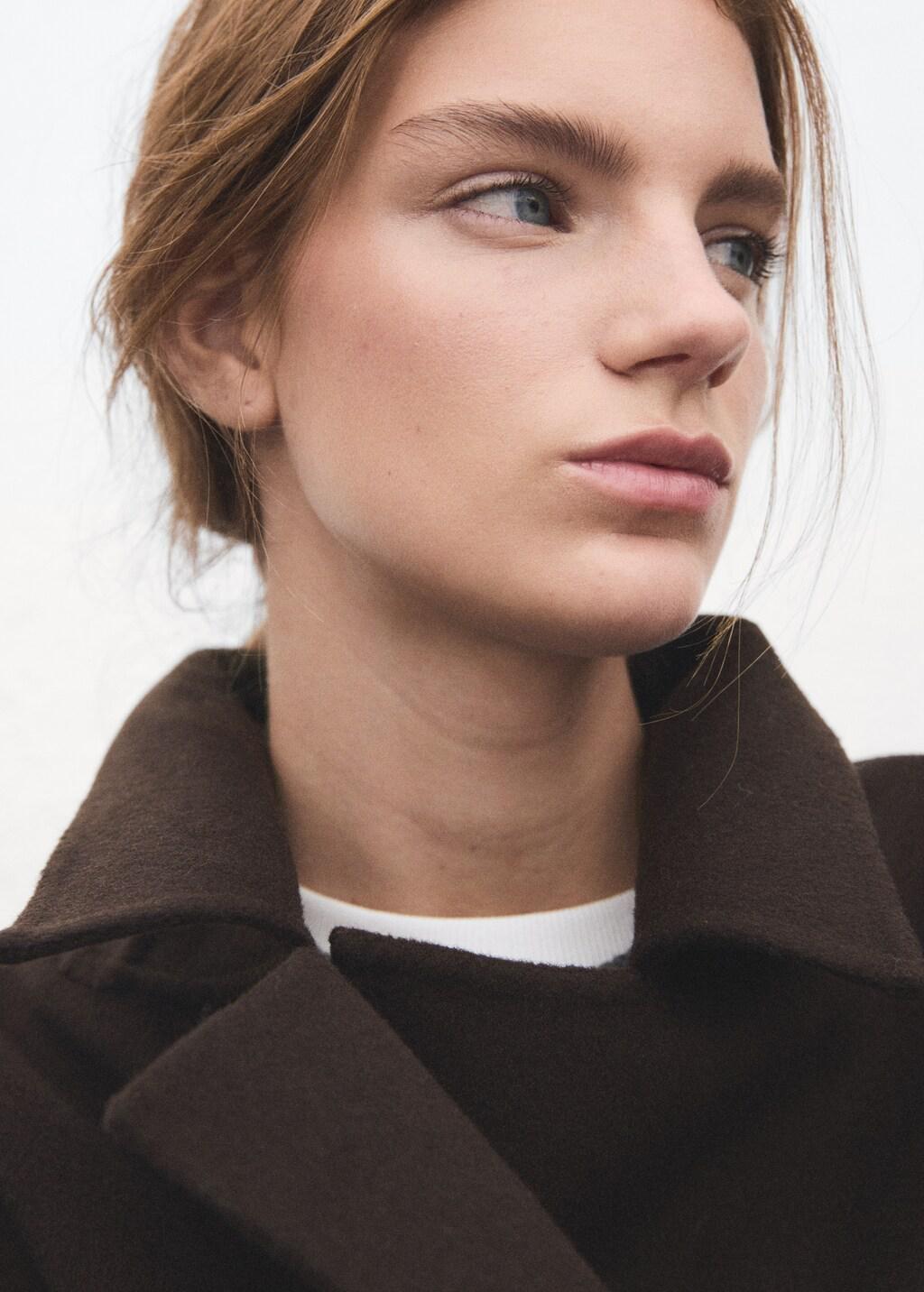 Brown Handmade Oversized Wool Coat, Dark Brown, large image number 6