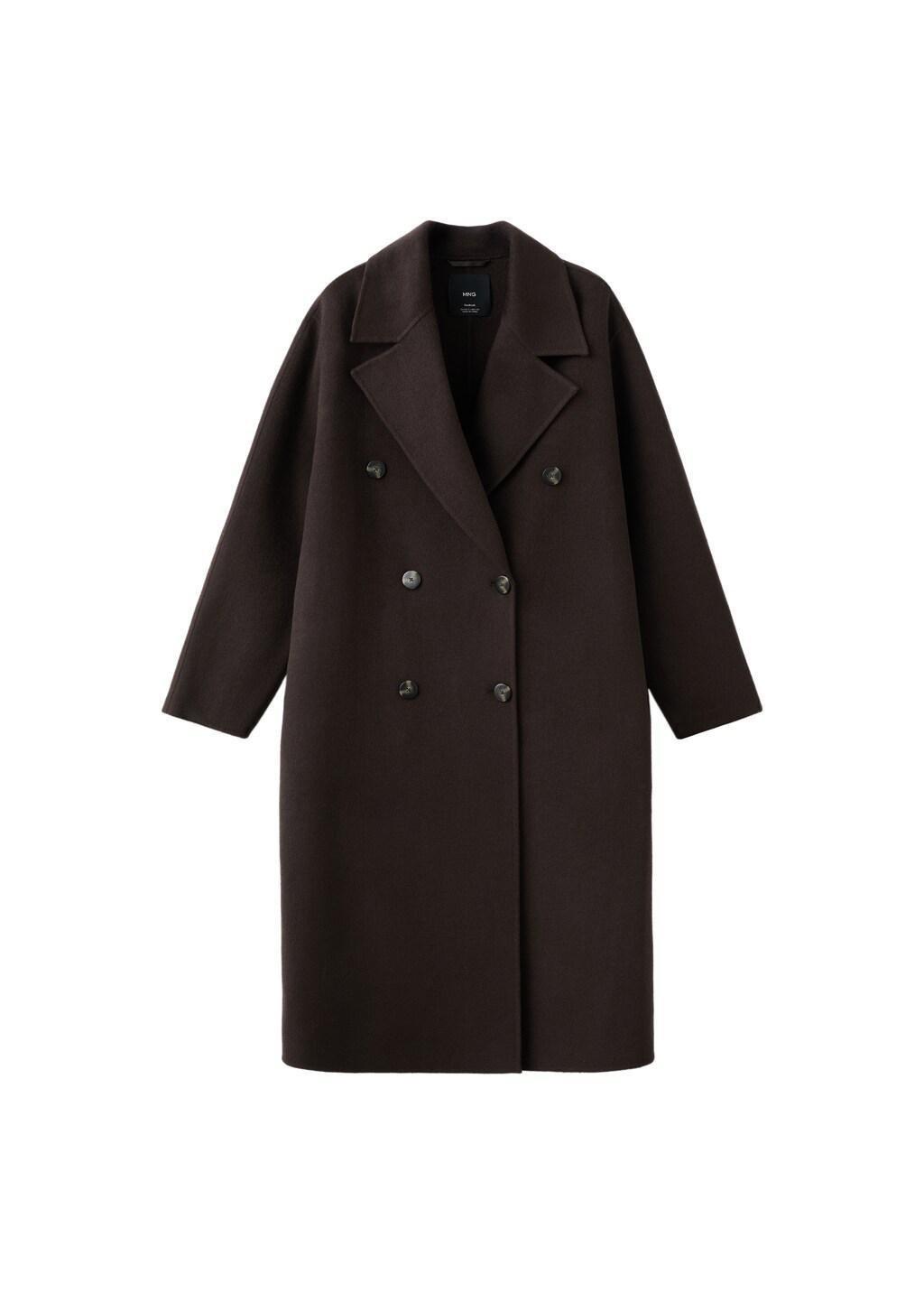 Brown Handmade Oversized Wool Coat, Dark Brown, large image number 7