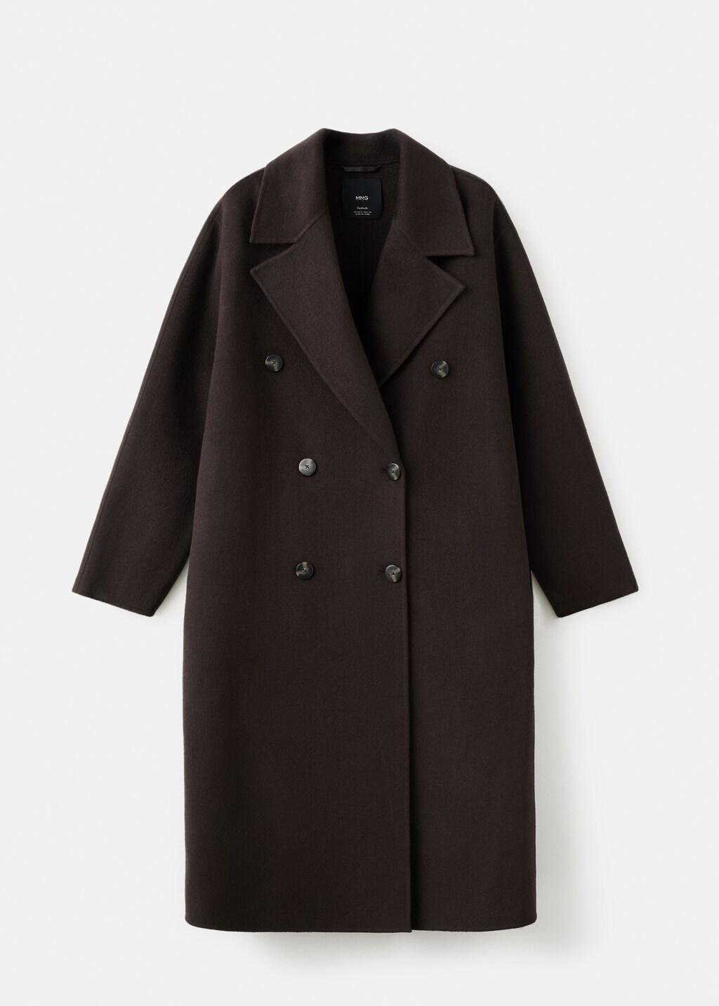 Brown Handmade Oversized Wool Coat, Dark Brown, large image number 8