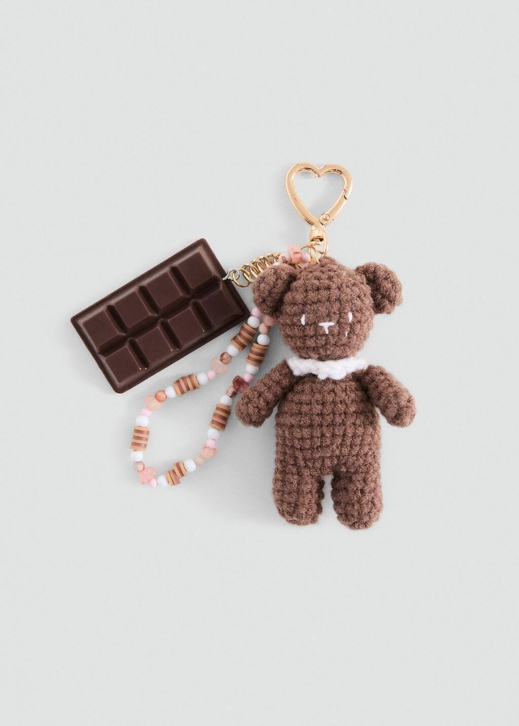 BROWN Charms key ring, Kids Girl, Brown, medium
