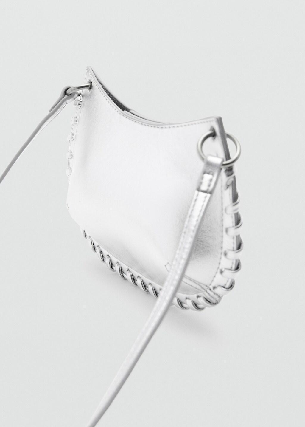 Silver Mini-Bag With Star Studs, Kids Girls, Silver, medium