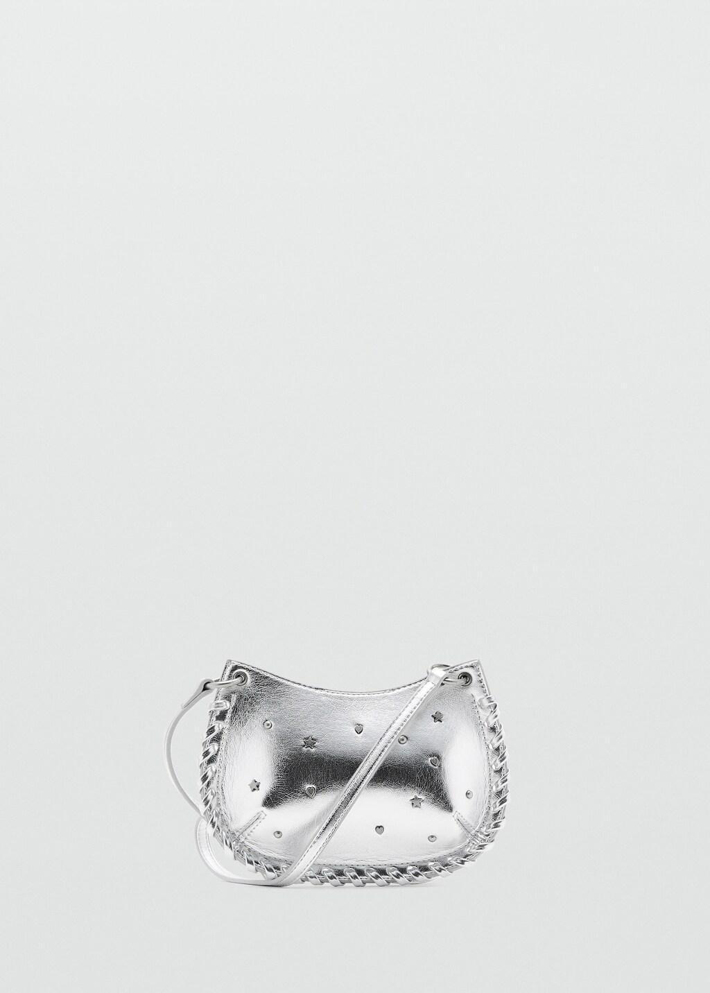 Silver Mini-Bag With Star Studs, Kids Girls, Silver, large image number 4