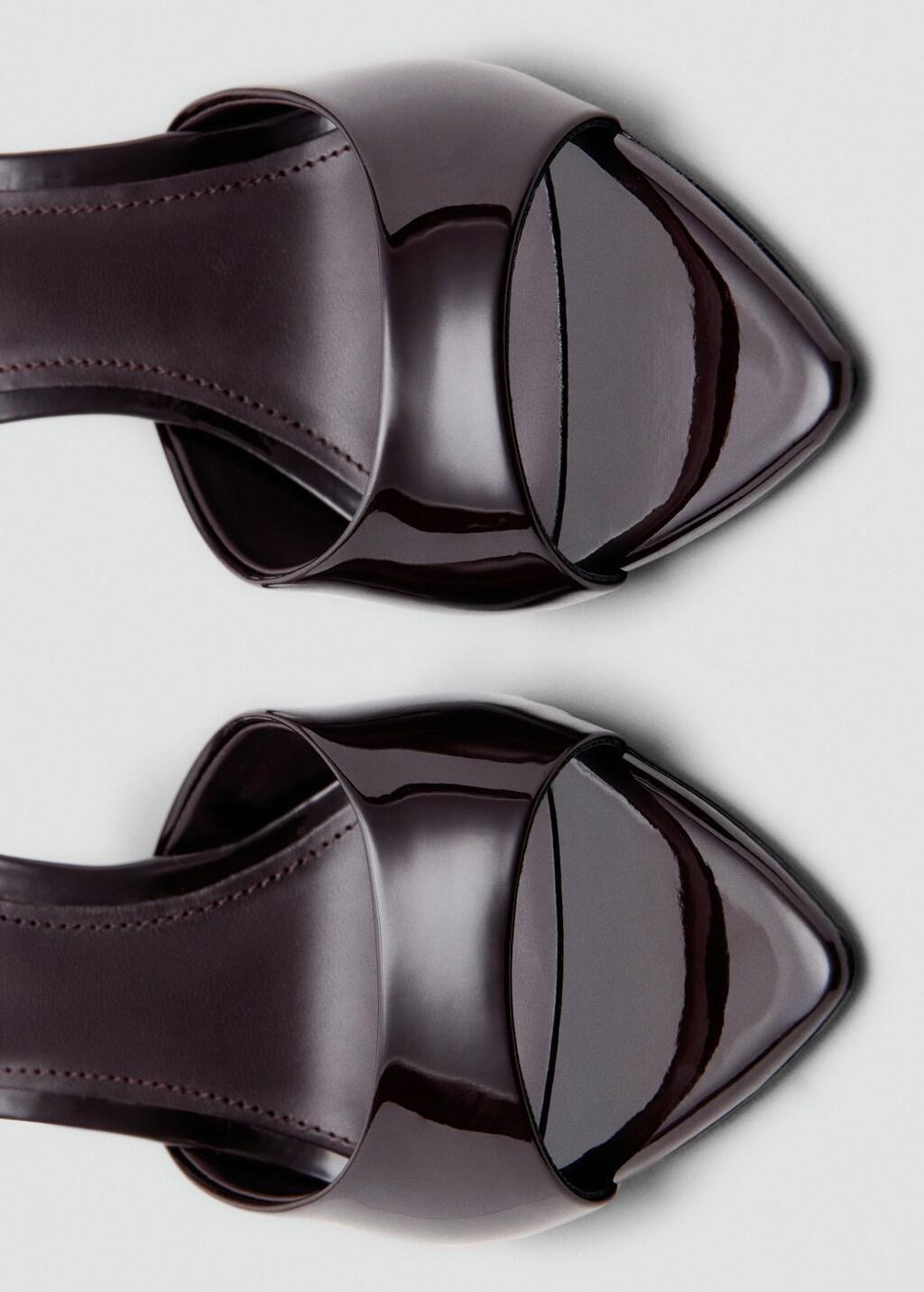 Burgundy Patent Leather High-Heeled Sandals, Dark Red, large image number 1