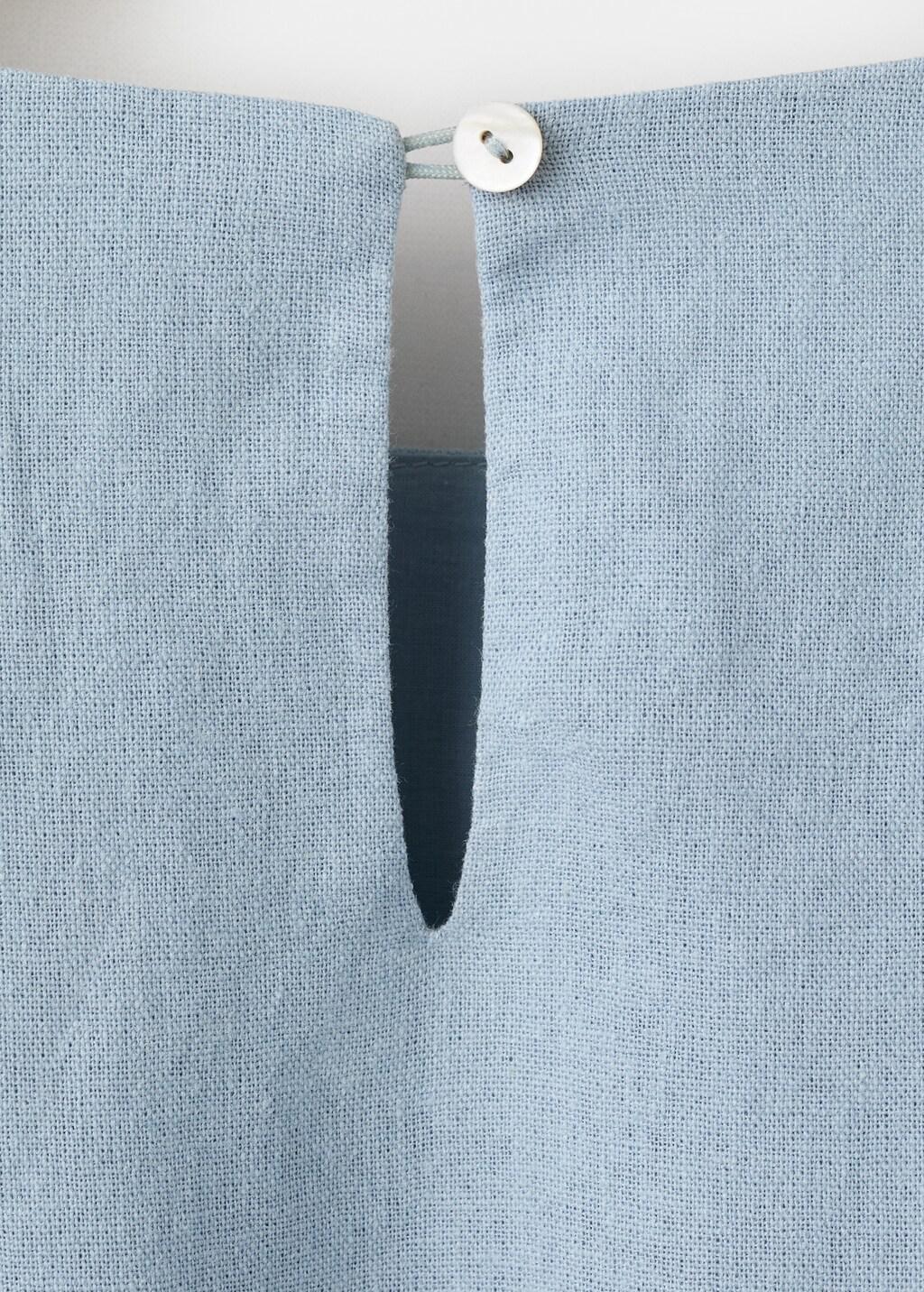 MEDIUM BLUE Linen-blend midi dress, Kids Girl, Medium Blue, large image number 1