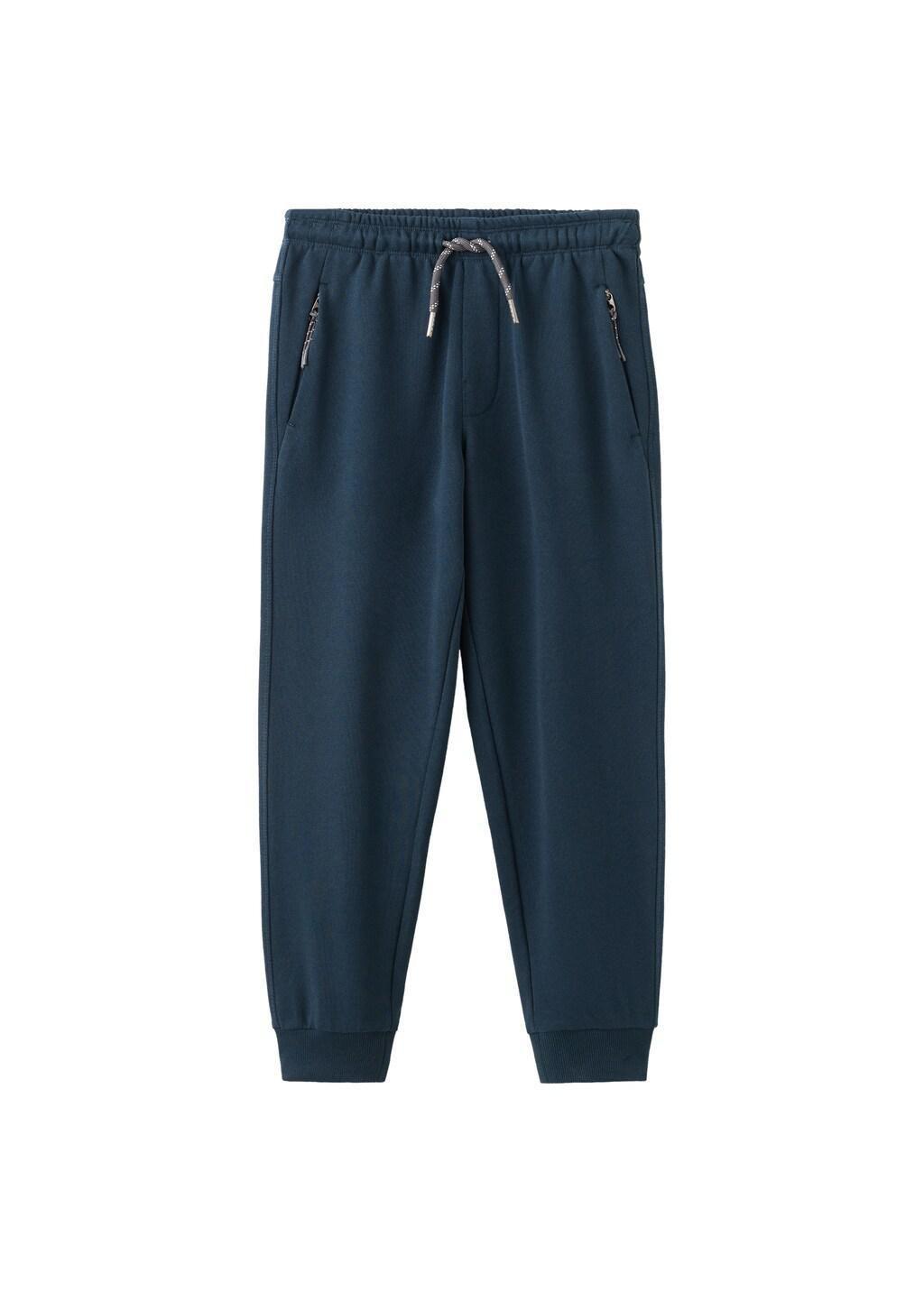 Navy Drawstring Jogger Trousers, Kids Boys, Navy, large image number 3