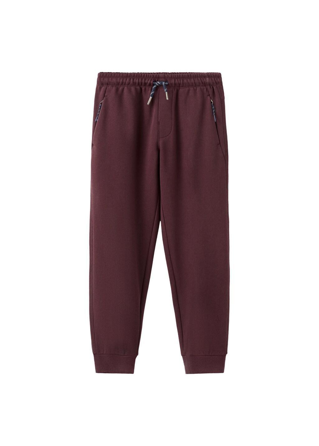 Red Drawstring Jogger Trousers, Kids Boys, Dark Red, large image number 3