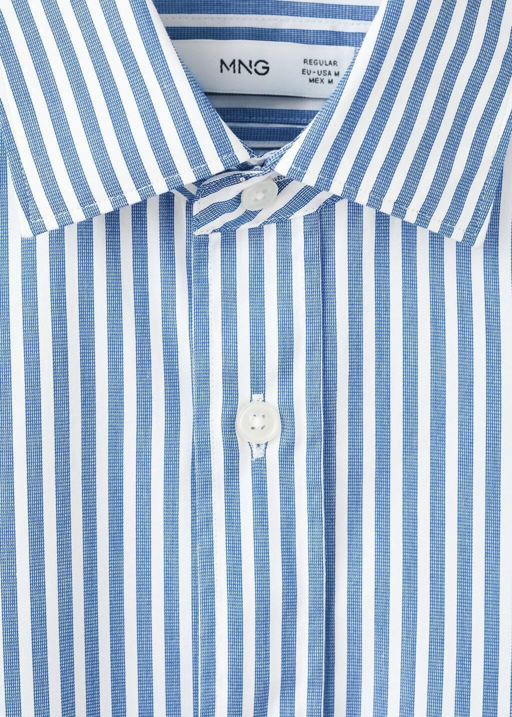 Blue Regular Fit Striped Cotton Shirt, Medium Blue, large image number 1