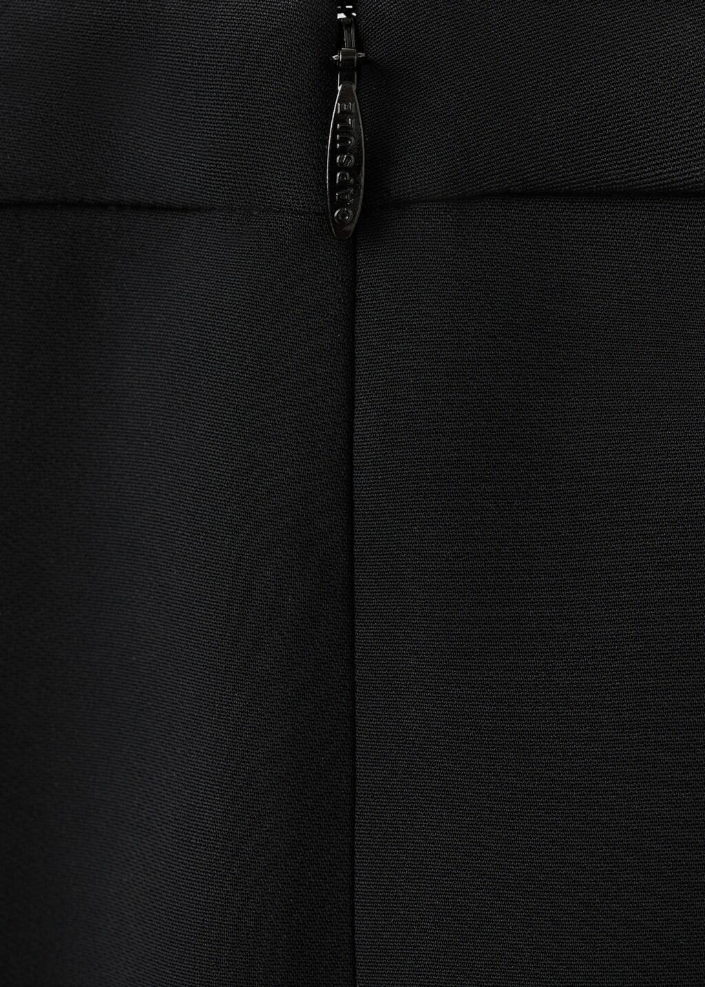 Black High-Waisted Flared Trousers, Black, medium