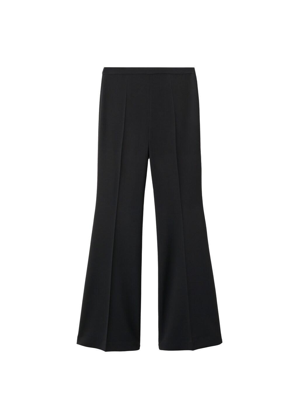 Black High-Waisted Flared Trousers, Black, large image number 5