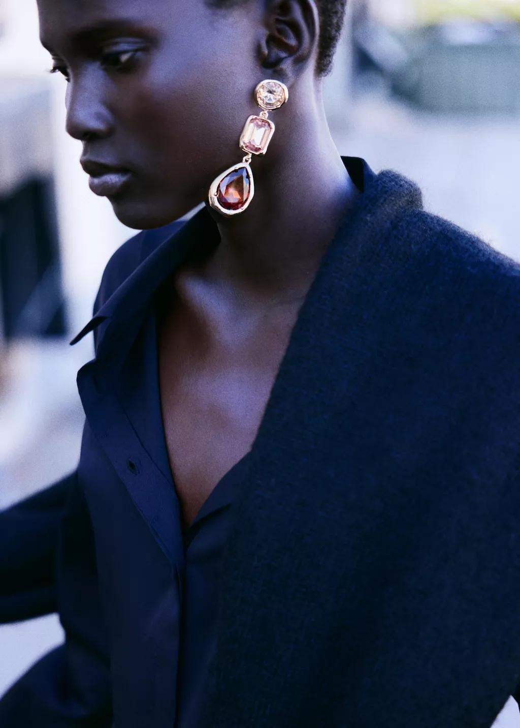 Gold Combined Long Earrings, 0201_OR, large image number 0