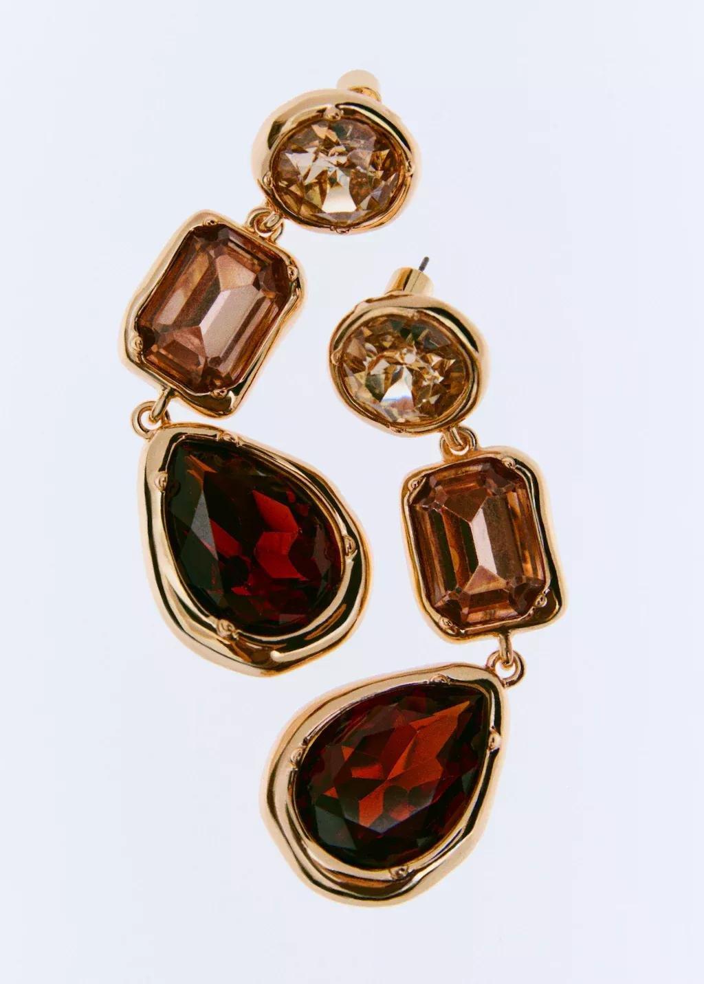 Gold Combined Long Earrings, 0201_OR, large image number 1