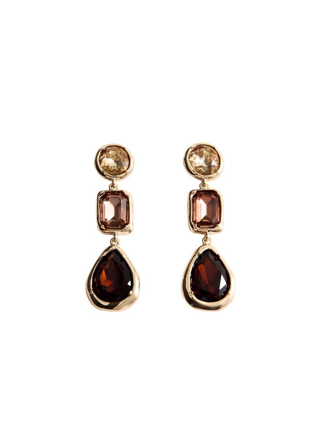 Gold Combined Long Earrings, 0201_OR, large image number 4