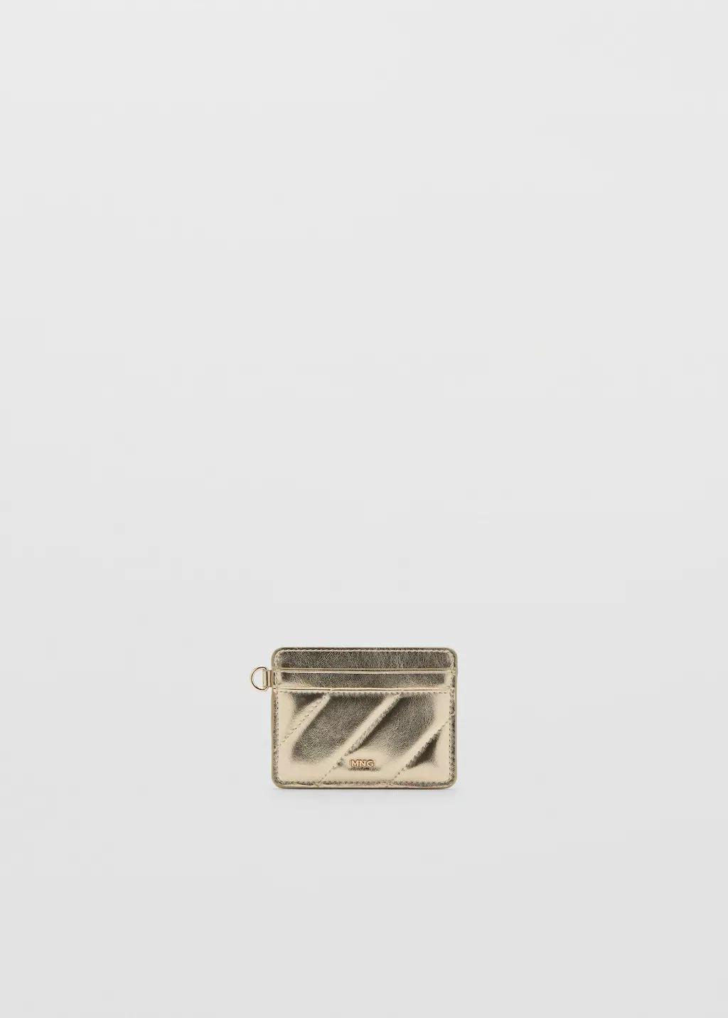 Gold Quilted Cardholder, Gold, large image number 3