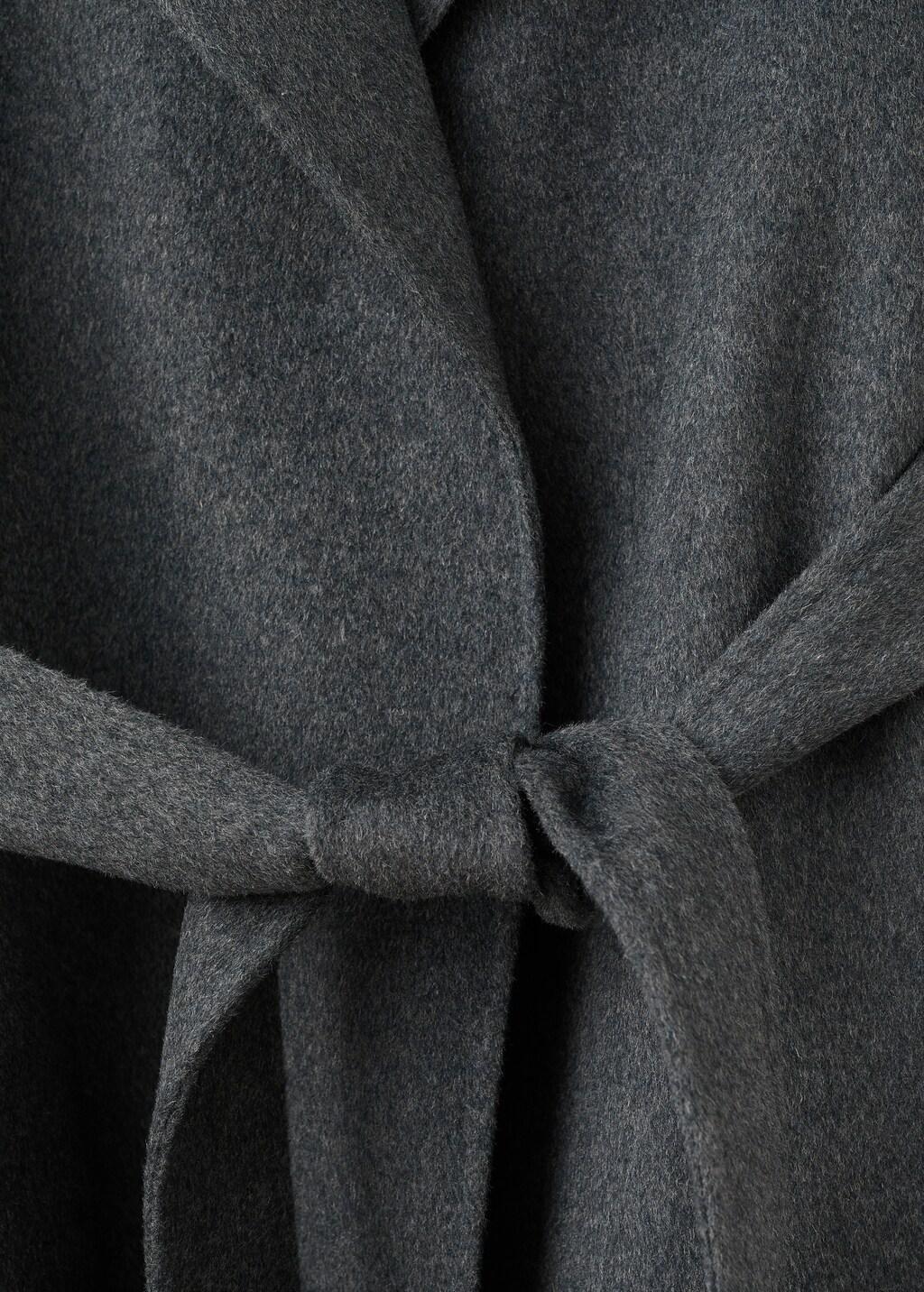 Grey Handmade Wool Coat With Belt, 0201_92, large image number 1