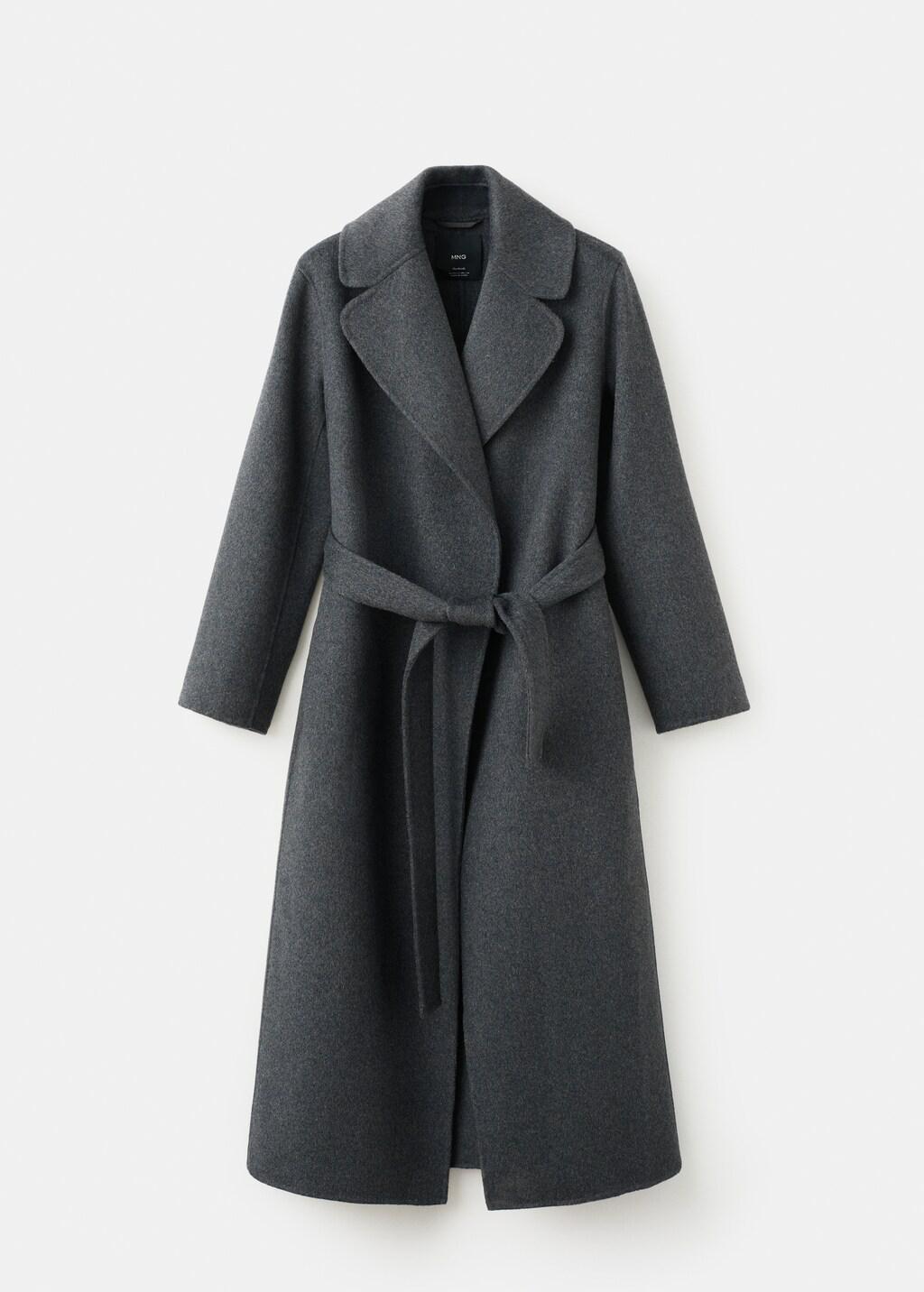 Grey Handmade Wool Coat With Belt, 0201_92, large image number 8
