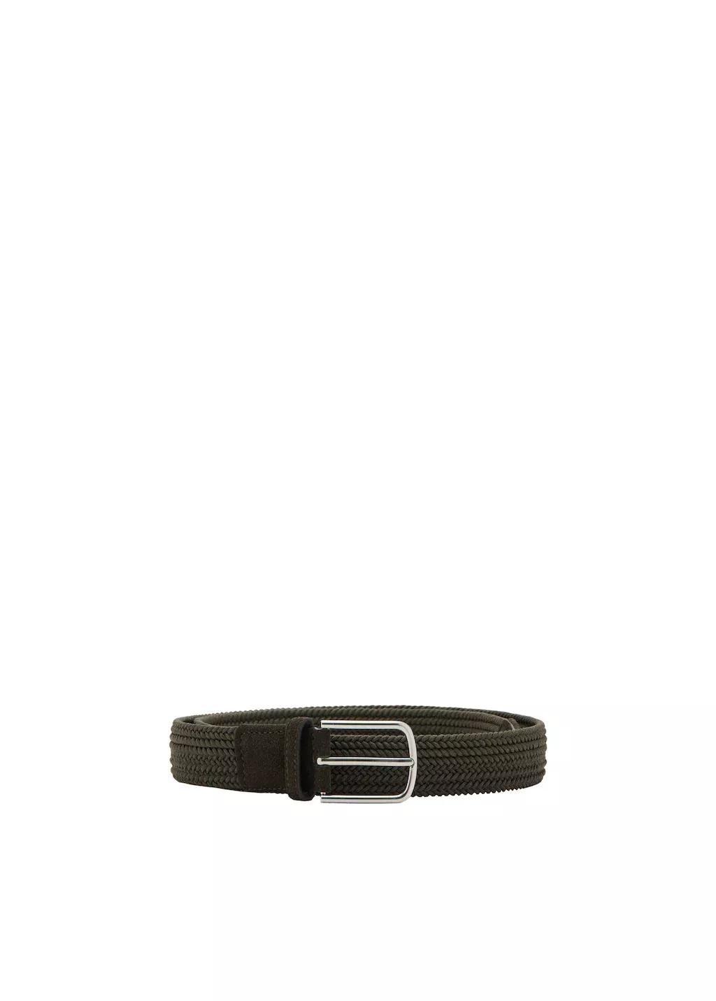 Khaki Braided Elastic Belt, Beige - Khaki, large image number 2