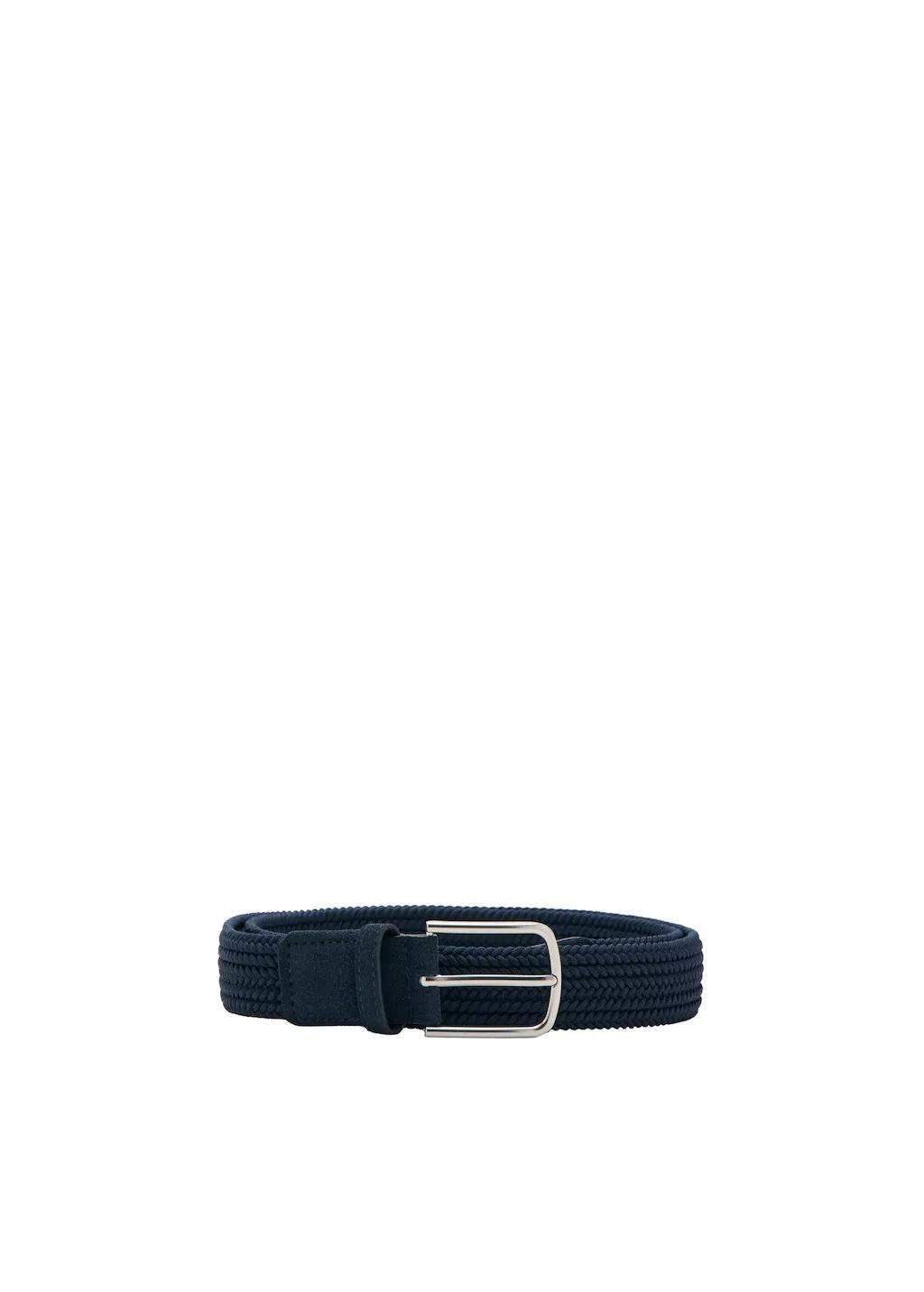 NAVY Braided elastic belt, Navy, medium