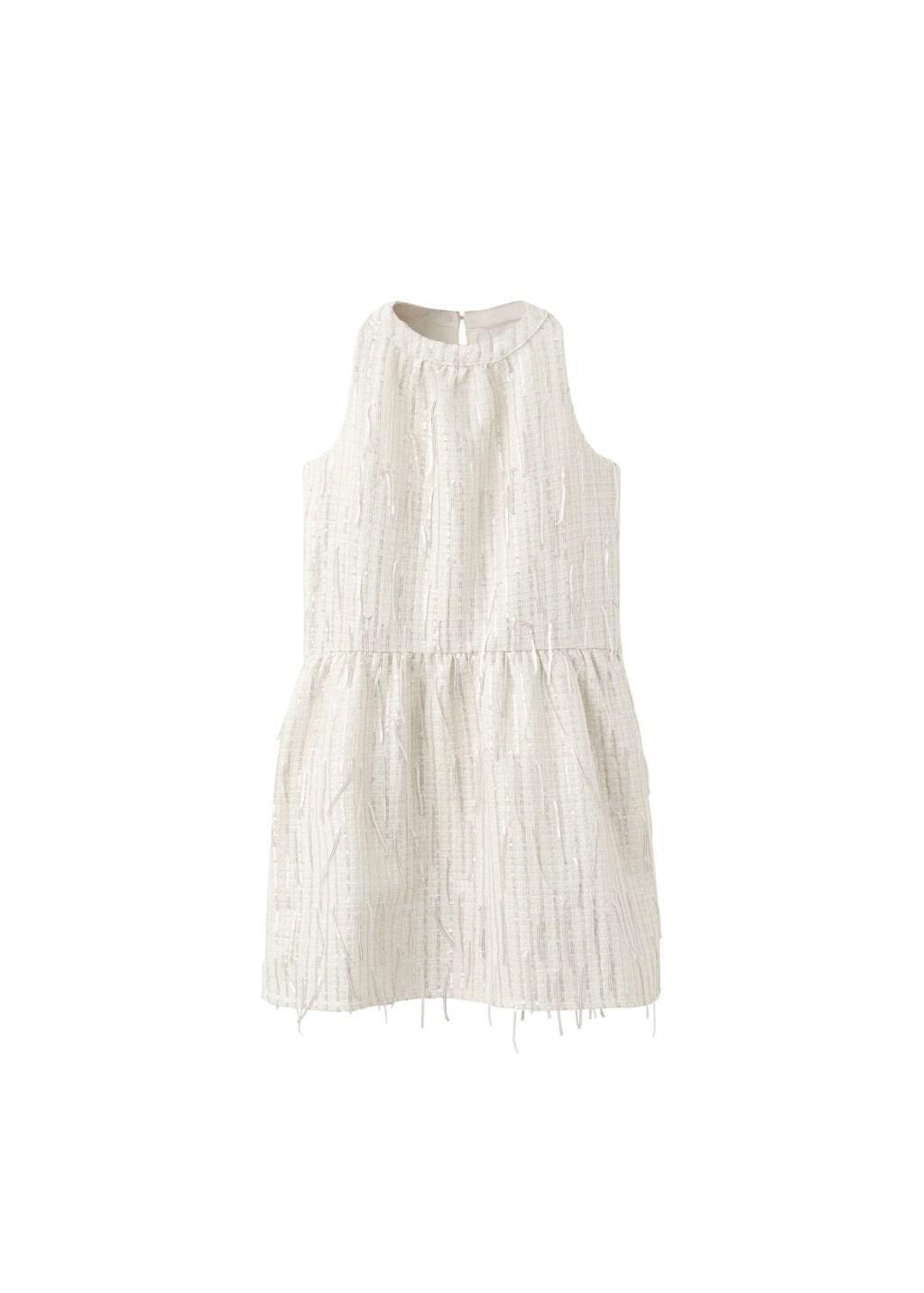 Beige Sequined Dress, Kids Girls, Light Beige, large image number 3