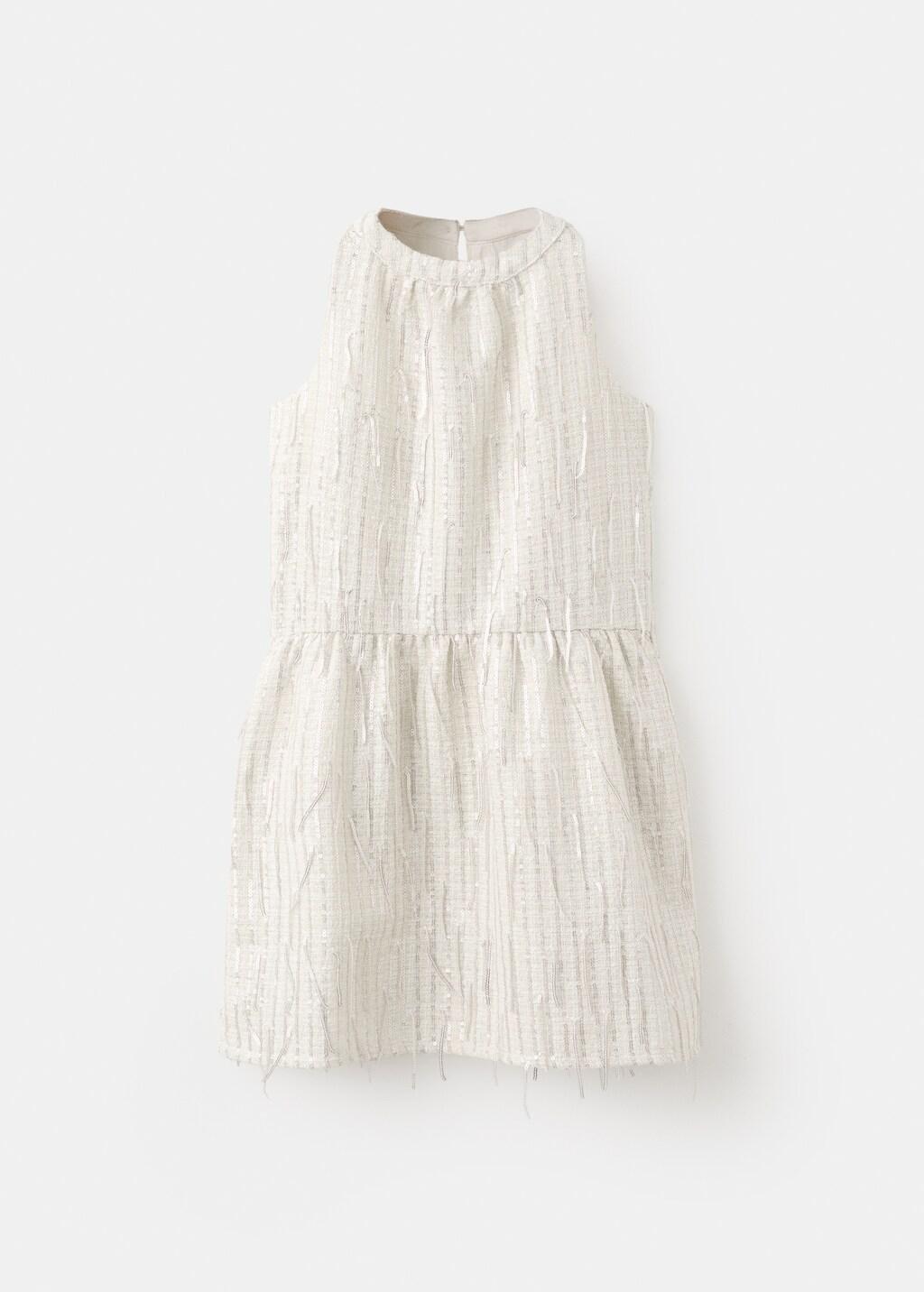 Beige Sequined Dress, Kids Girls, Light Beige, large image number 4