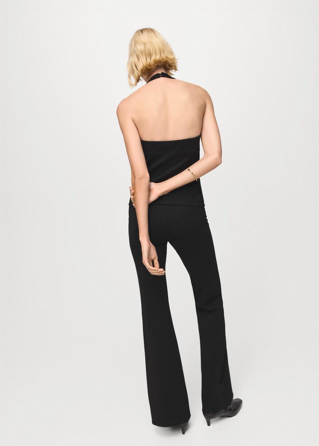 Black Halter-Neck Gilet With Buttons, 0201_99, large image number 2