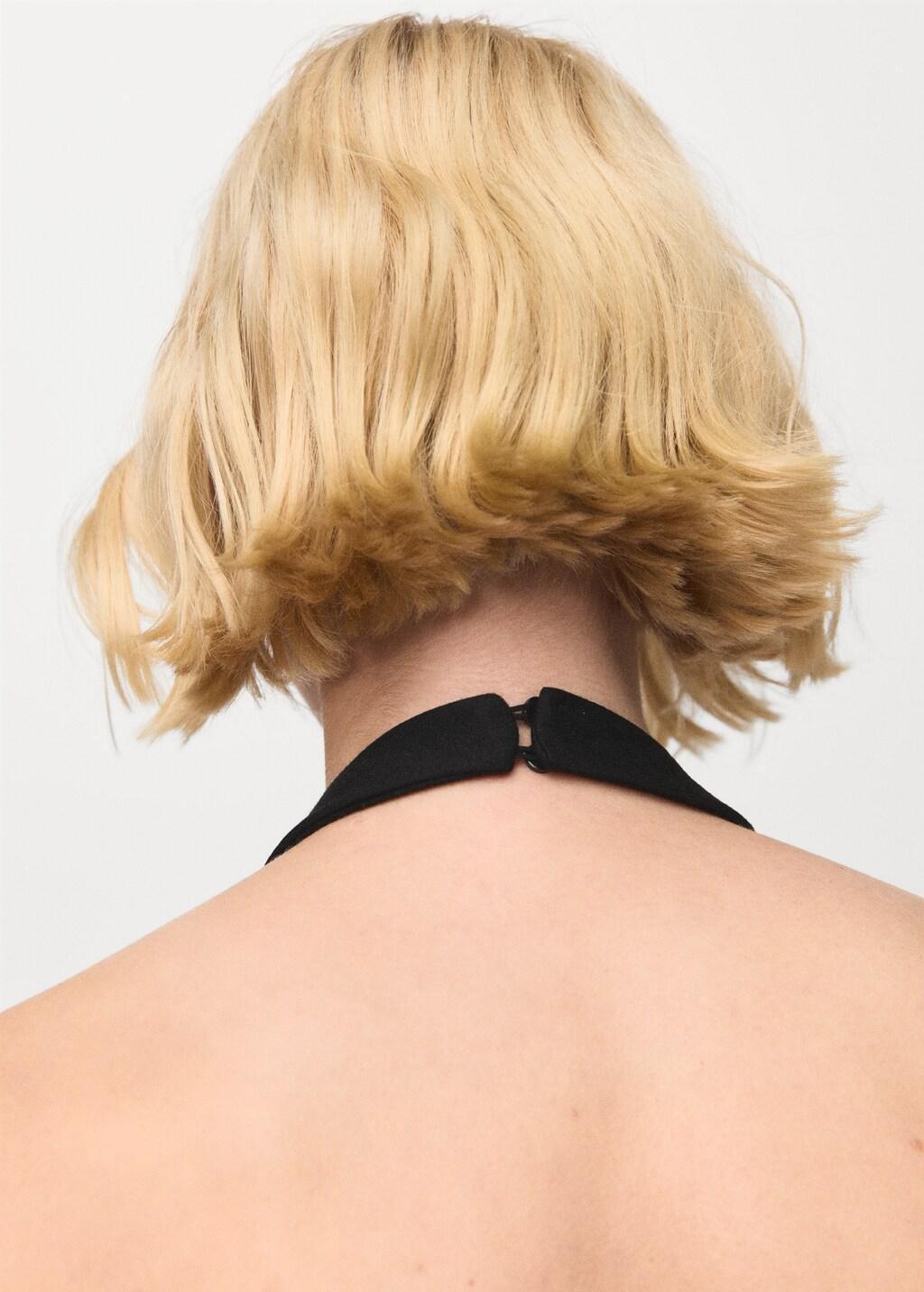 Black Halter-Neck Gilet With Buttons, 0201_99, large image number 4