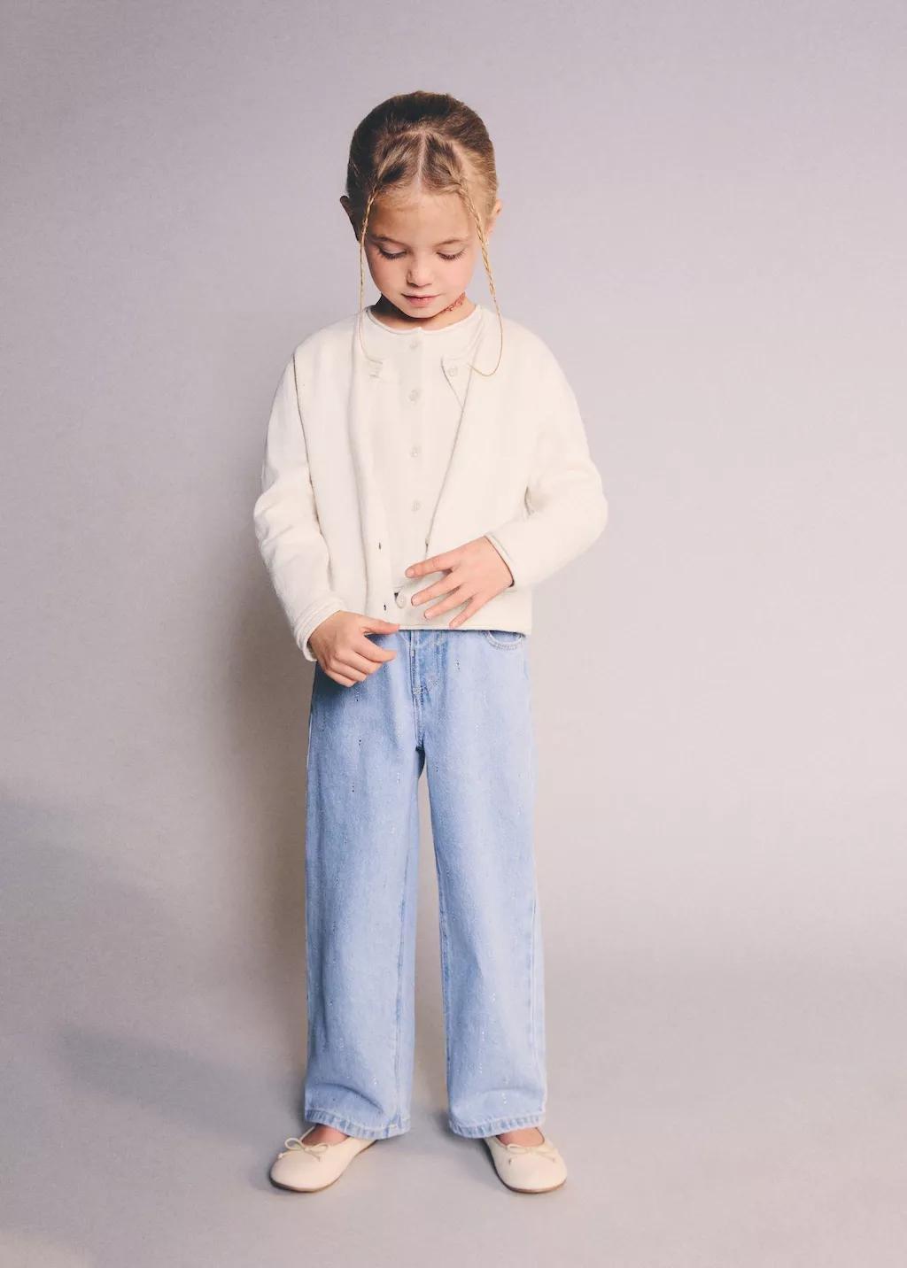 Beige Knitted Button Cardigan, Baby Girls, Light Beige, large image number 0