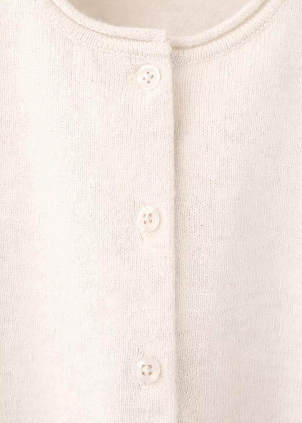 Beige Knitted Button Cardigan, Baby Girls, Light Beige, large image number 1