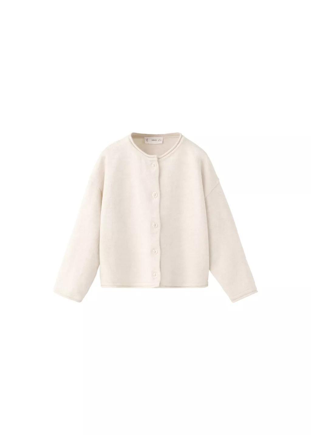 Beige Knitted Button Cardigan, Baby Girls, Light Beige, large image number 5