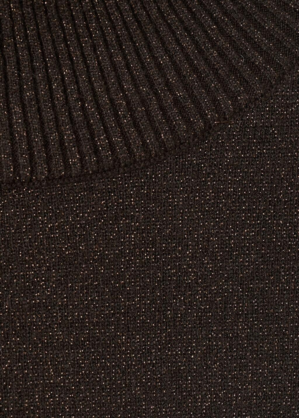 Brown Short-Sleeved Lurex Sweater, 0201_32, large image number 1