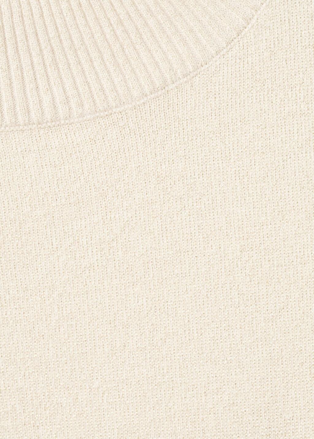 Beige Short-Sleeved Lurex Sweater, Gold, large image number 1