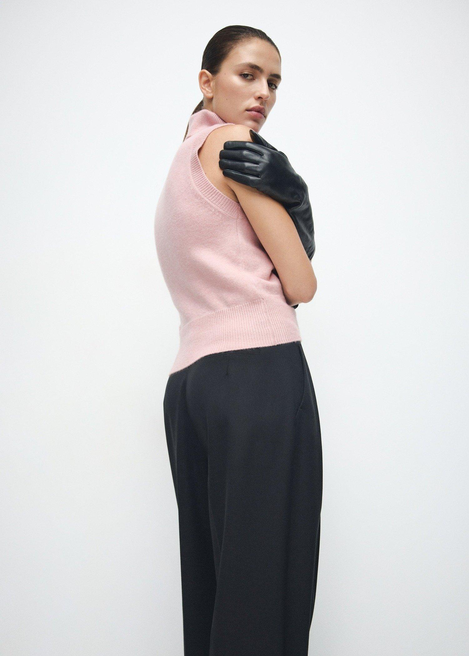 Pink Turtleneck Knit Top, 0201_05, large image number 1