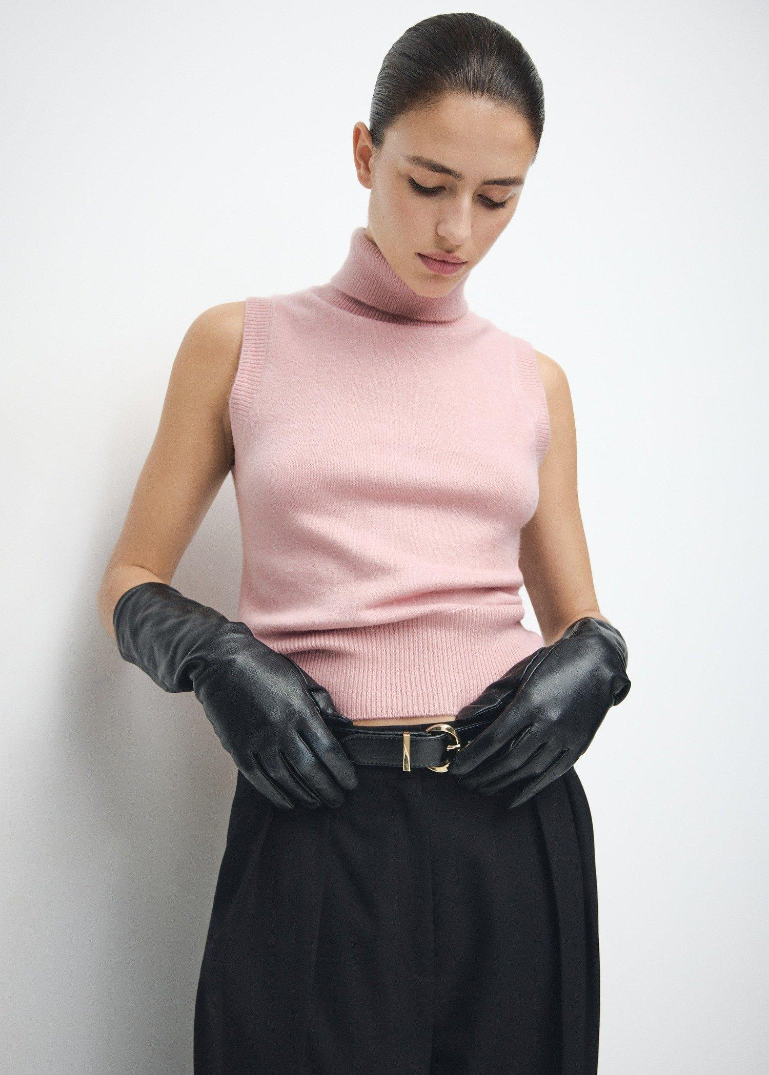 Pink Turtleneck Knit Top, 0201_05, large image number 7