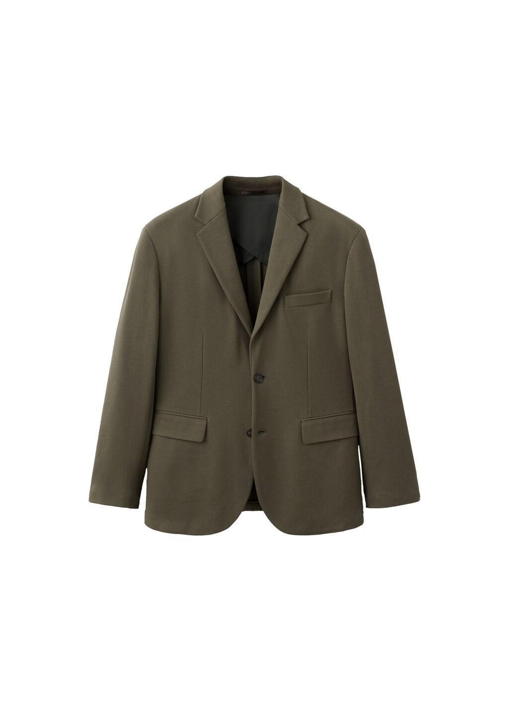 Khaki Slim-Fit Textured Jacket, Beige - Khaki, large image number 6
