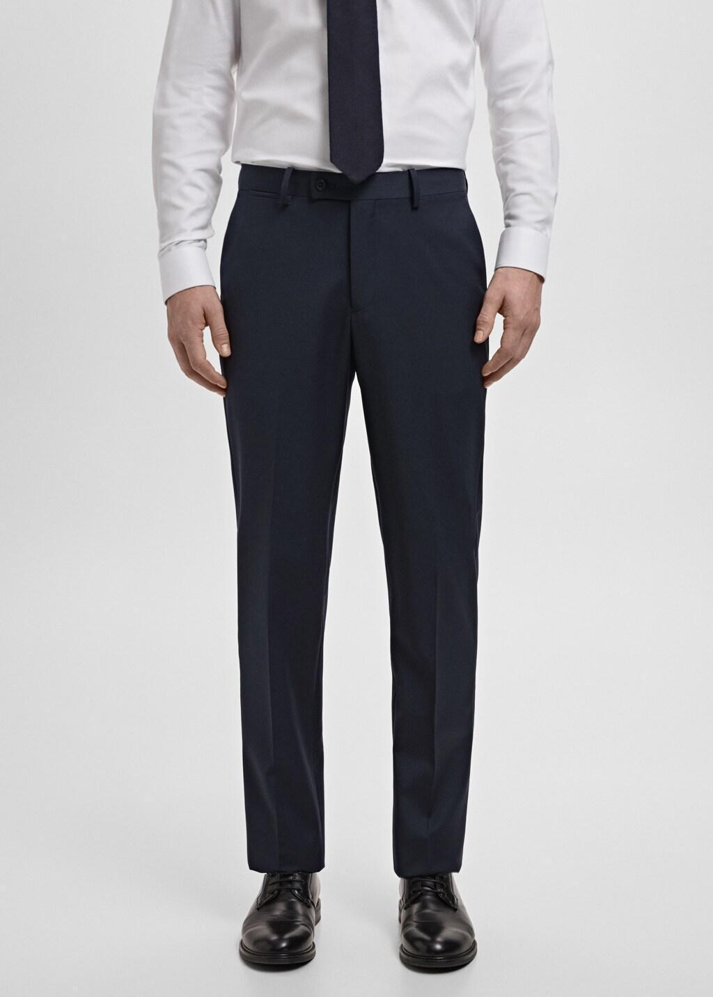 Navy Turin 100% Wool Suit Trousers, Navy, large image number 3