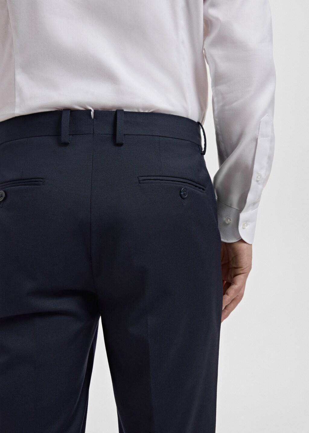 Navy Turin 100% Wool Suit Trousers, Navy, large image number 6