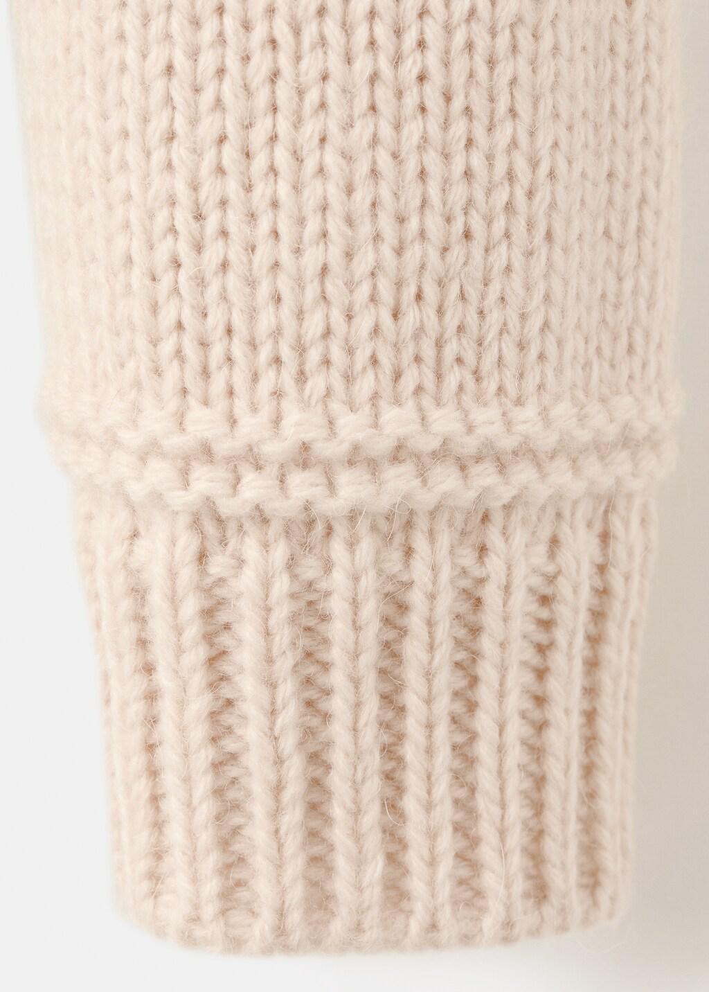 Beige Knitted Jacket With Polo Collar, Light Pastel Brown, large image number 4