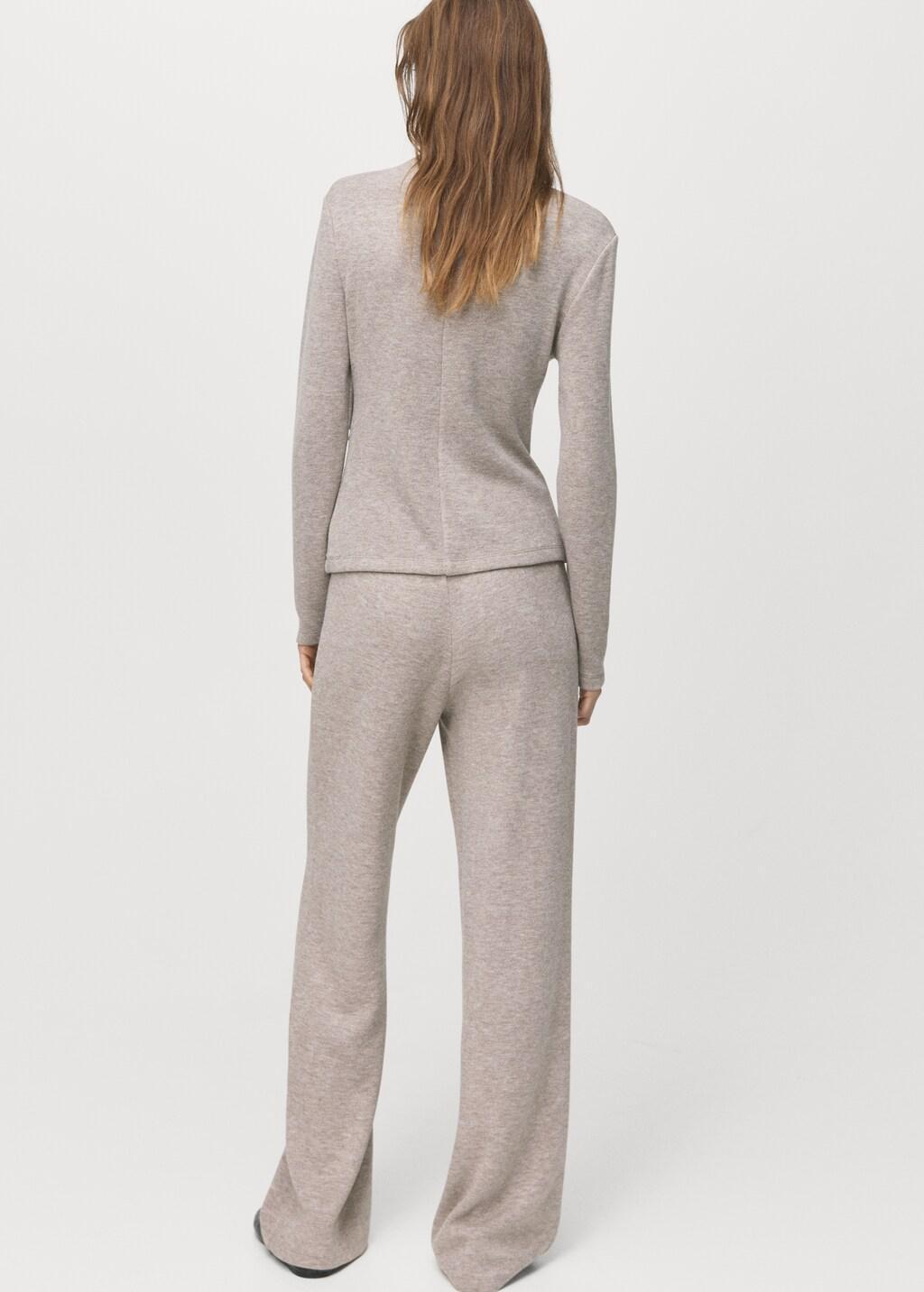 Beige Straight-Fit Trousers With Elastic Waist, Medium Brown, large image number 2