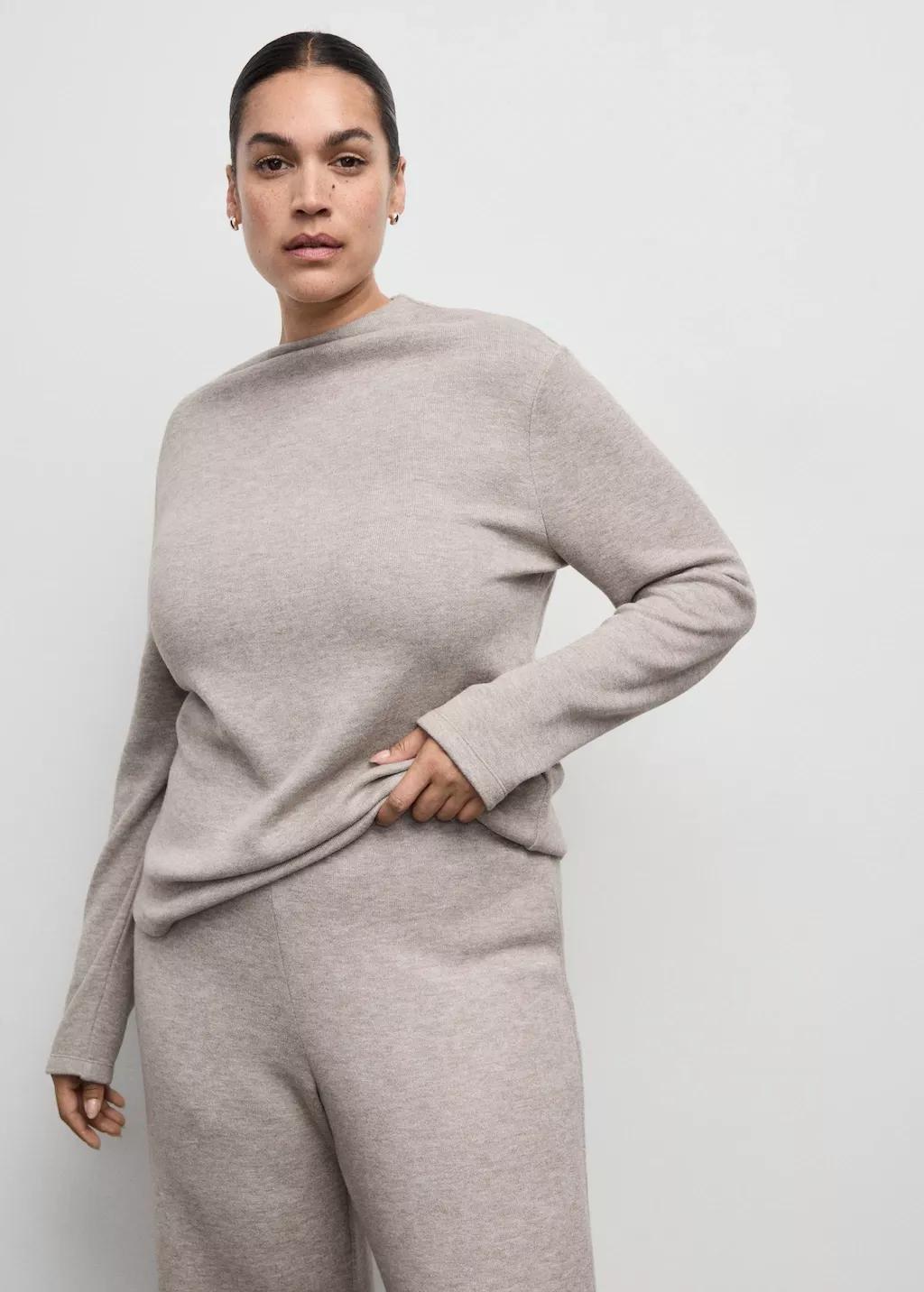 Beige Straight-Fit Trousers With Elastic Waist, Medium Brown, large image number 6