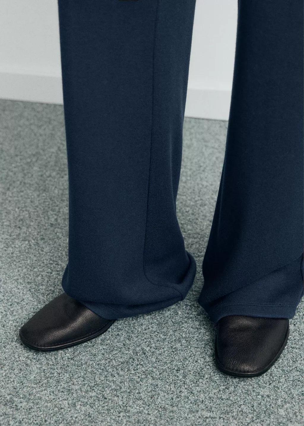 Navy Straight-Fit Trousers With Elastic Waist, 0201_56, large image number 7