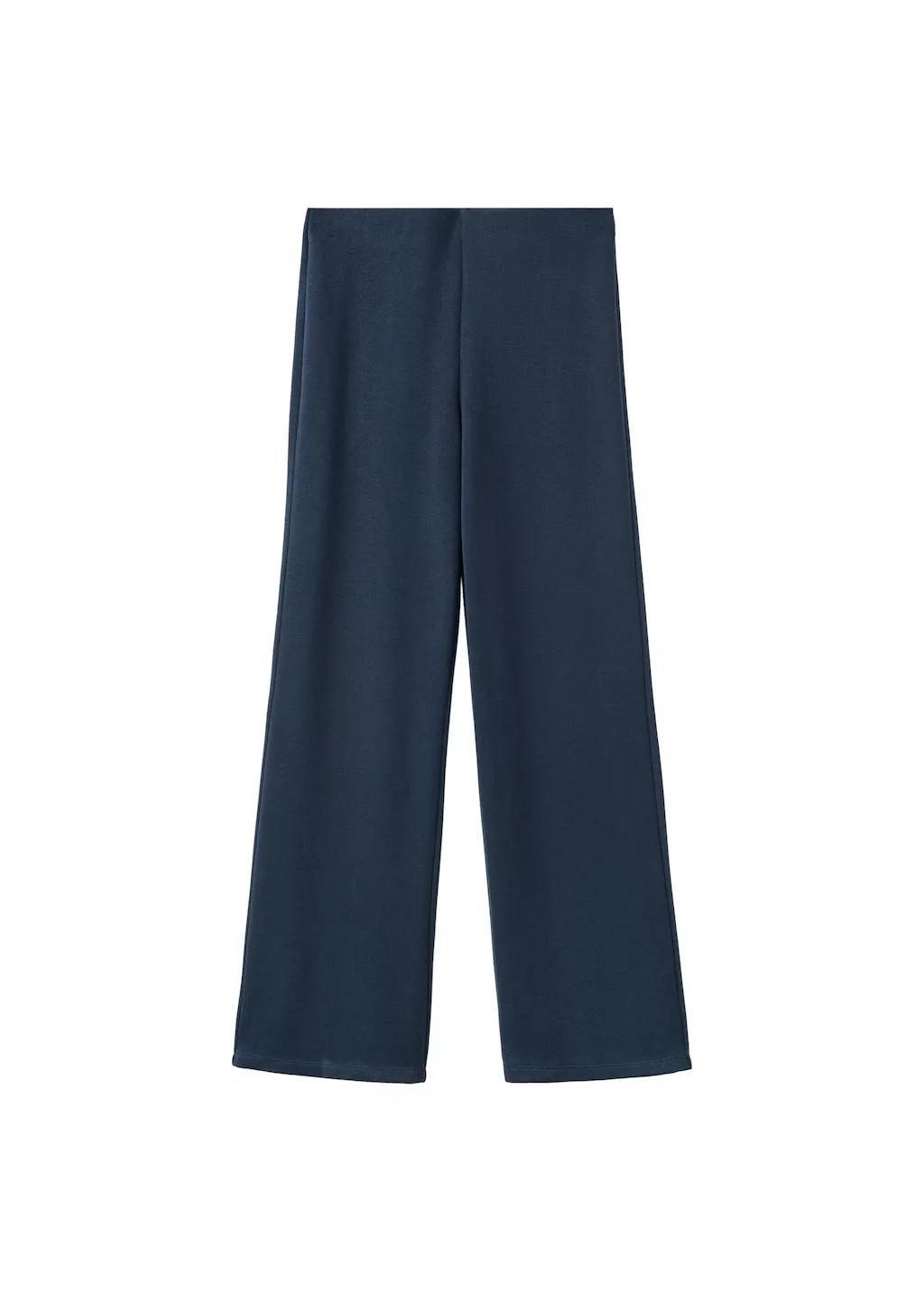 Navy Straight-Fit Trousers With Elastic Waist, 0201_56, large image number 8