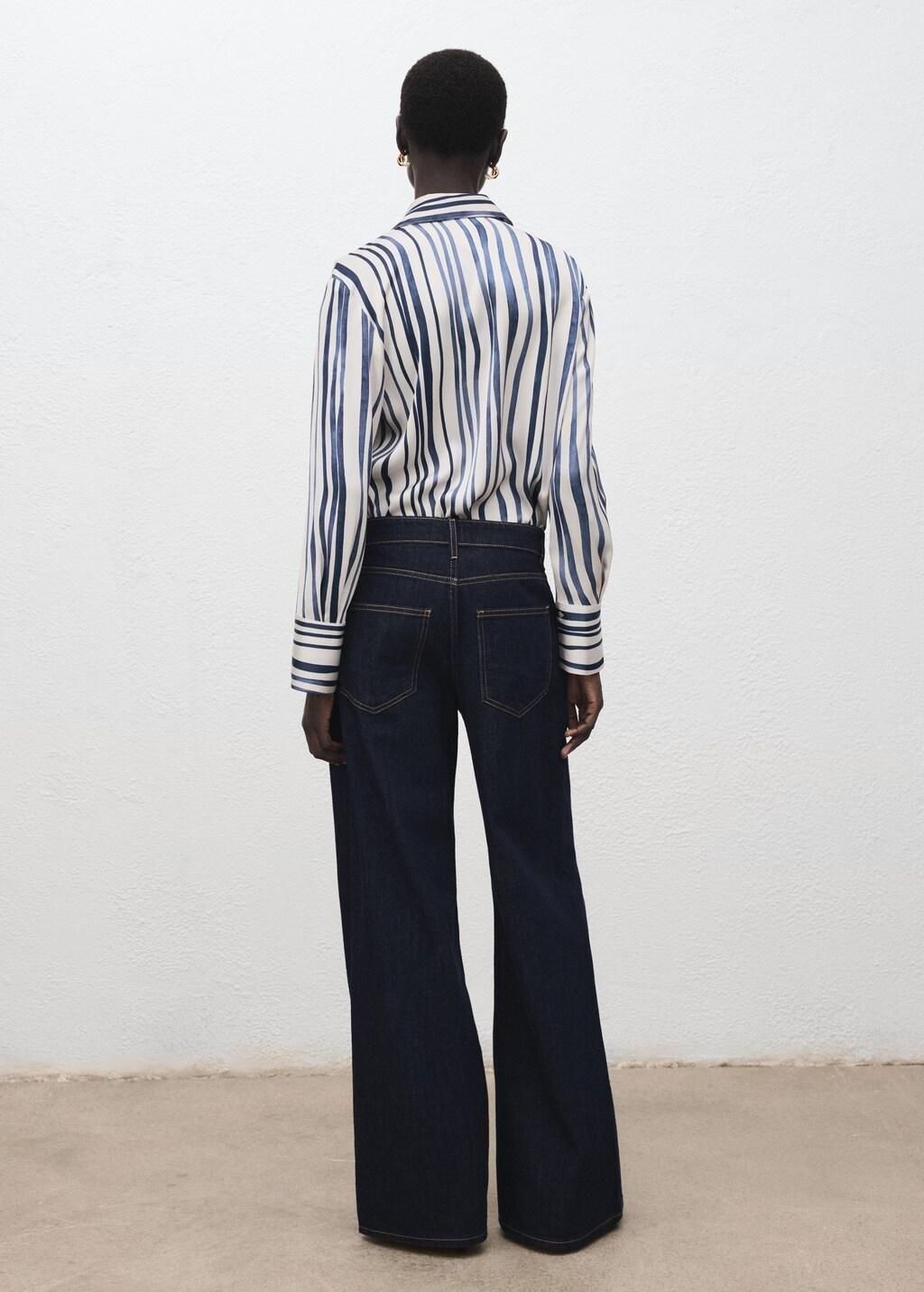 Navy Flowy Printed Shirt, Navy, medium