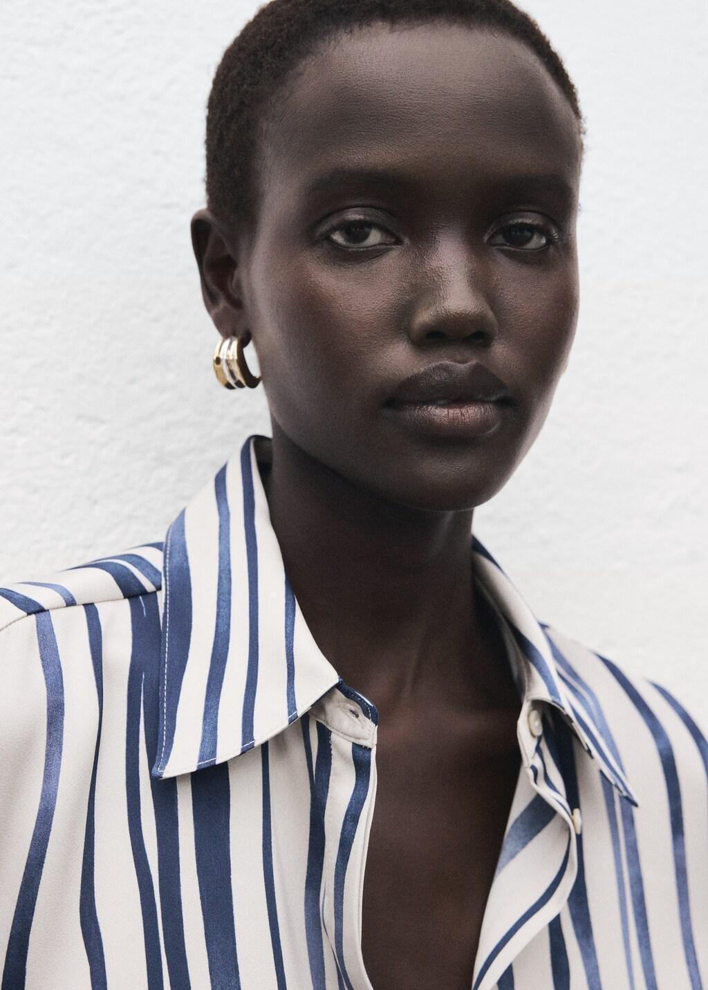 Navy Flowy Printed Shirt, Navy, large image number 4