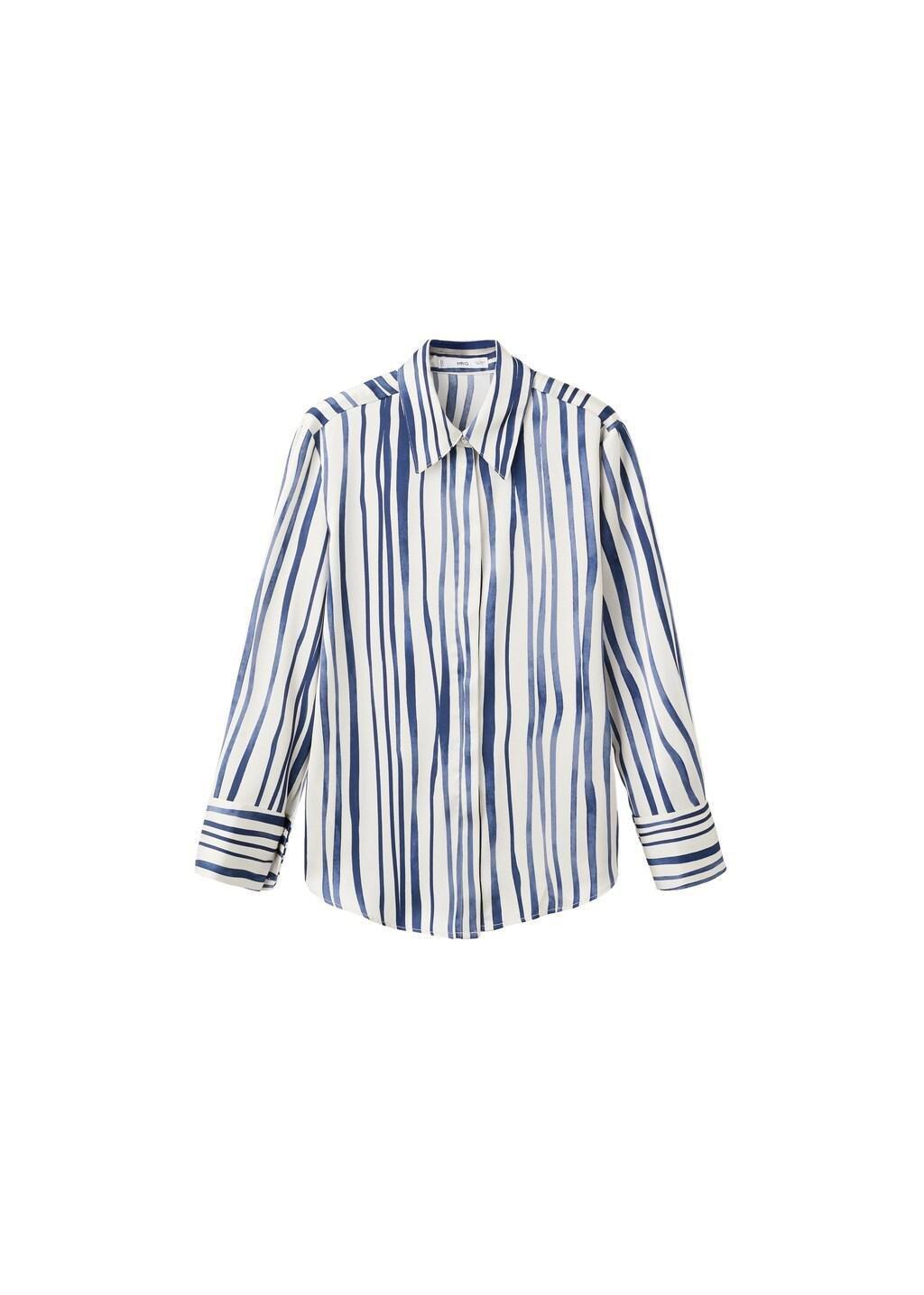 Navy Flowy Printed Shirt, Navy, large image number 7