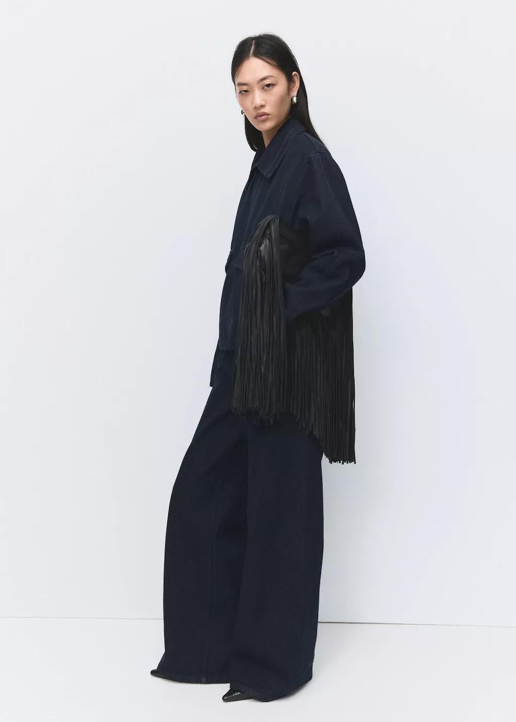 Blue High-Rise Wide-Leg Rinse-Wash Jeans, Open Blue, large image number 0