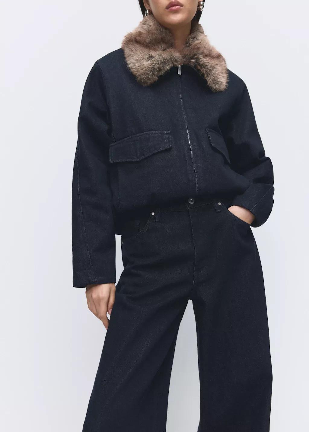 Blue High-Rise Wide-Leg Rinse-Wash Jeans, Open Blue, large image number 5