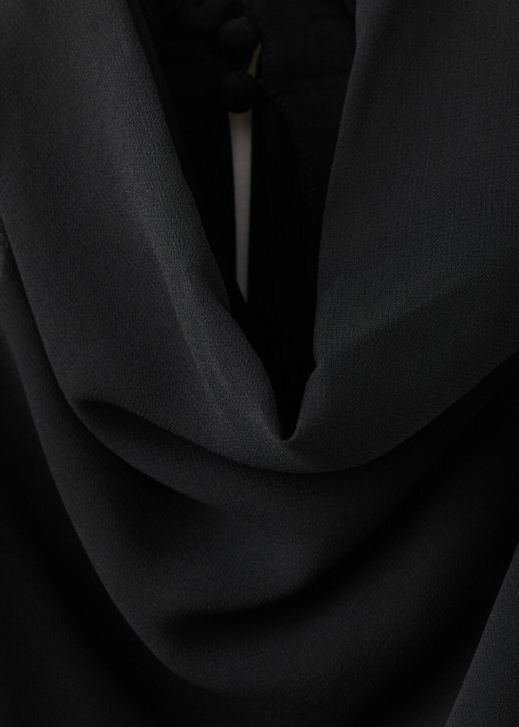 Black Halter-Neck Dress With Bow, Black, large image number 1