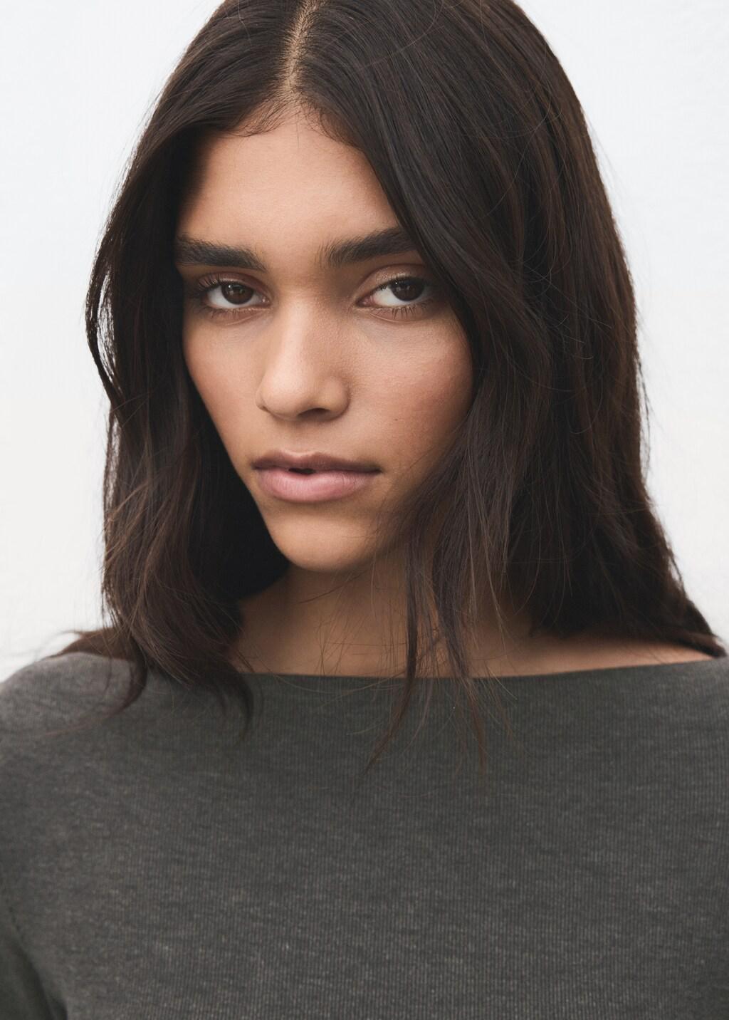 Grey Fitted Sweater Dress, Grey, large image number 4