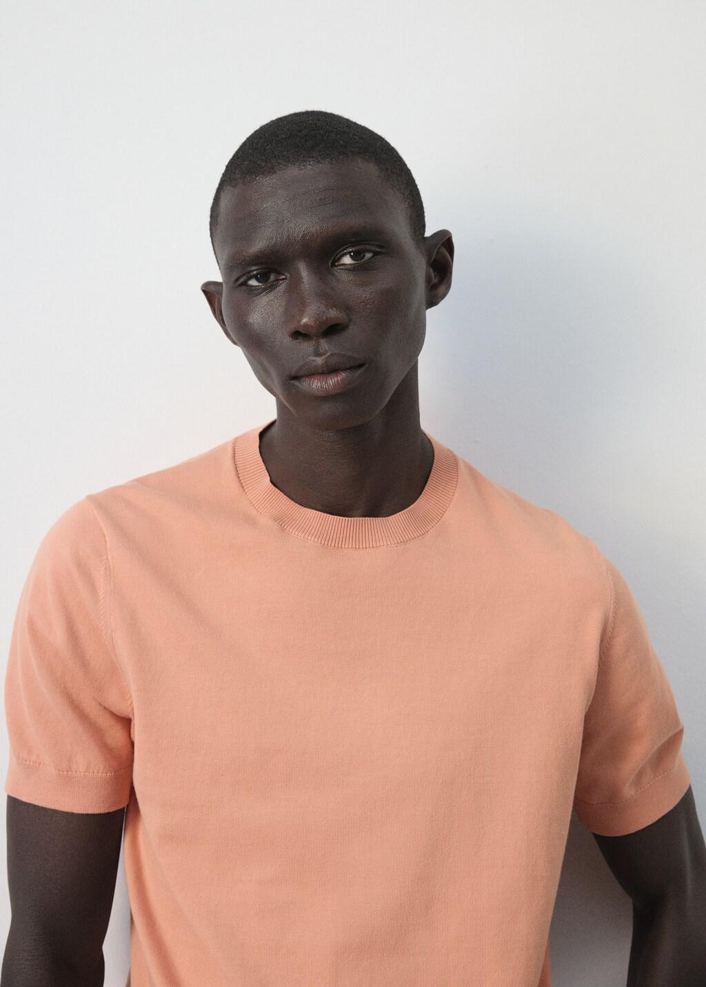 Orange Lt Pastel Fine Jersey 100% Cotton T-Shirt, Light-Pastel Orange, large image number 6