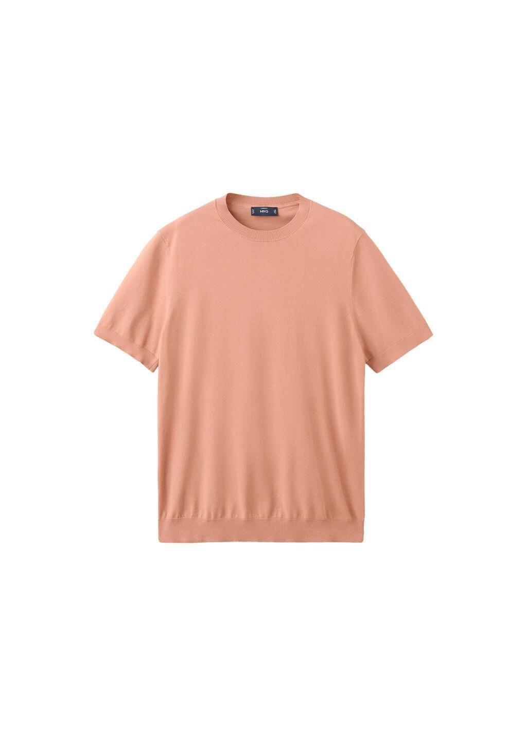 Orange Lt Pastel Fine Jersey 100% Cotton T-Shirt, Light-Pastel Orange, large image number 7