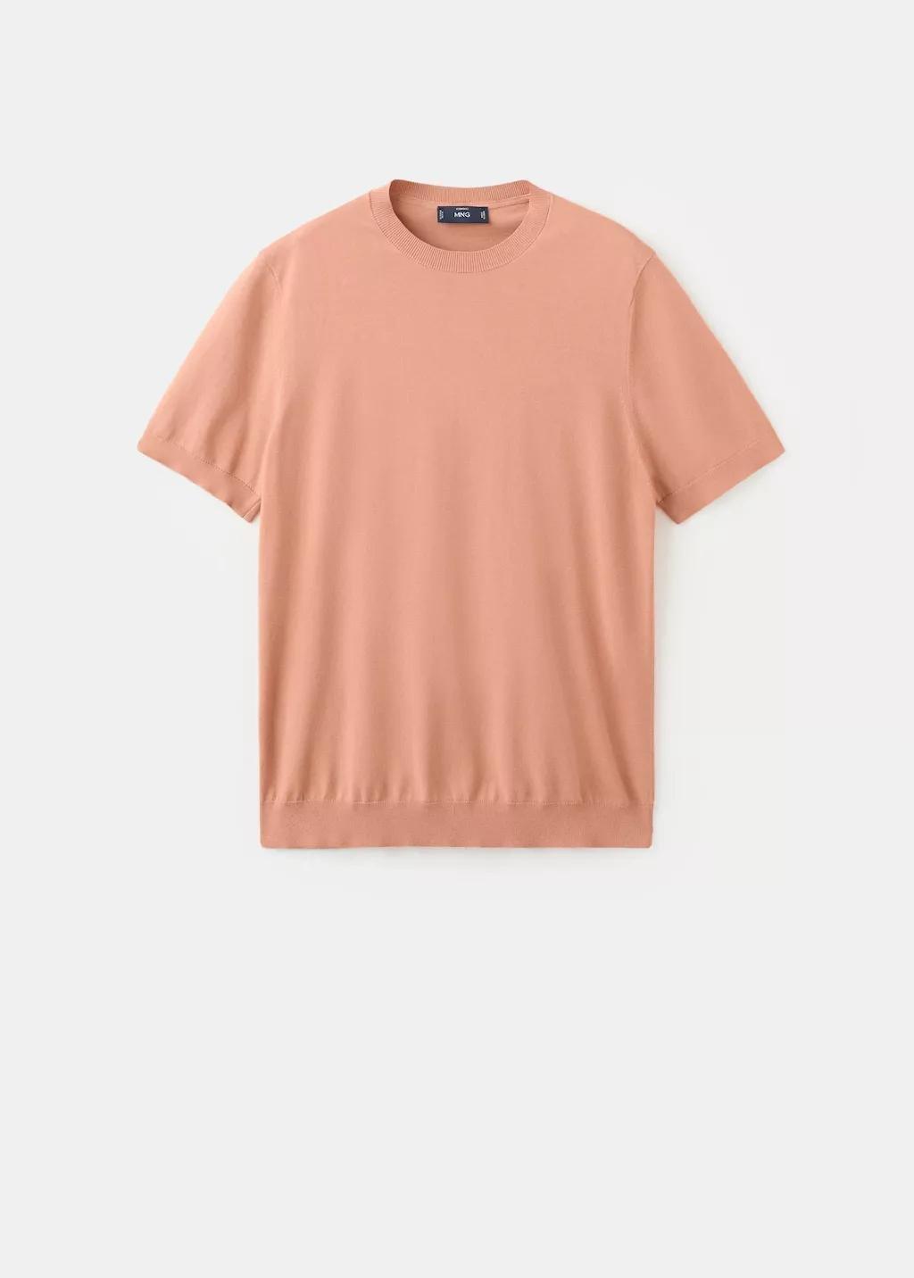 Orange Lt Pastel Fine Jersey 100% Cotton T-Shirt, Light-Pastel Orange, large image number 8